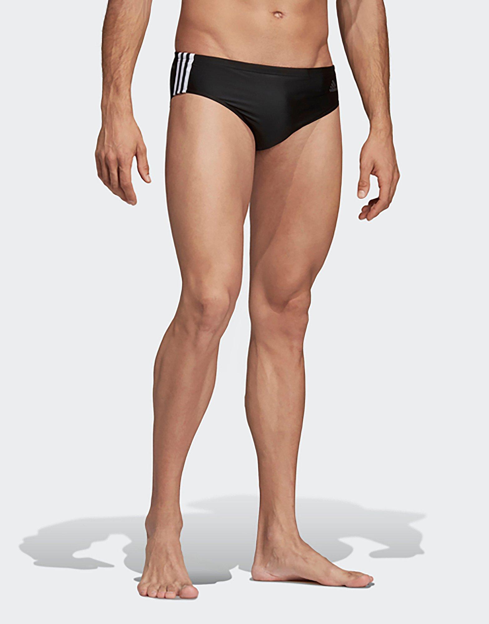 adidas 3 stripe swim trunks