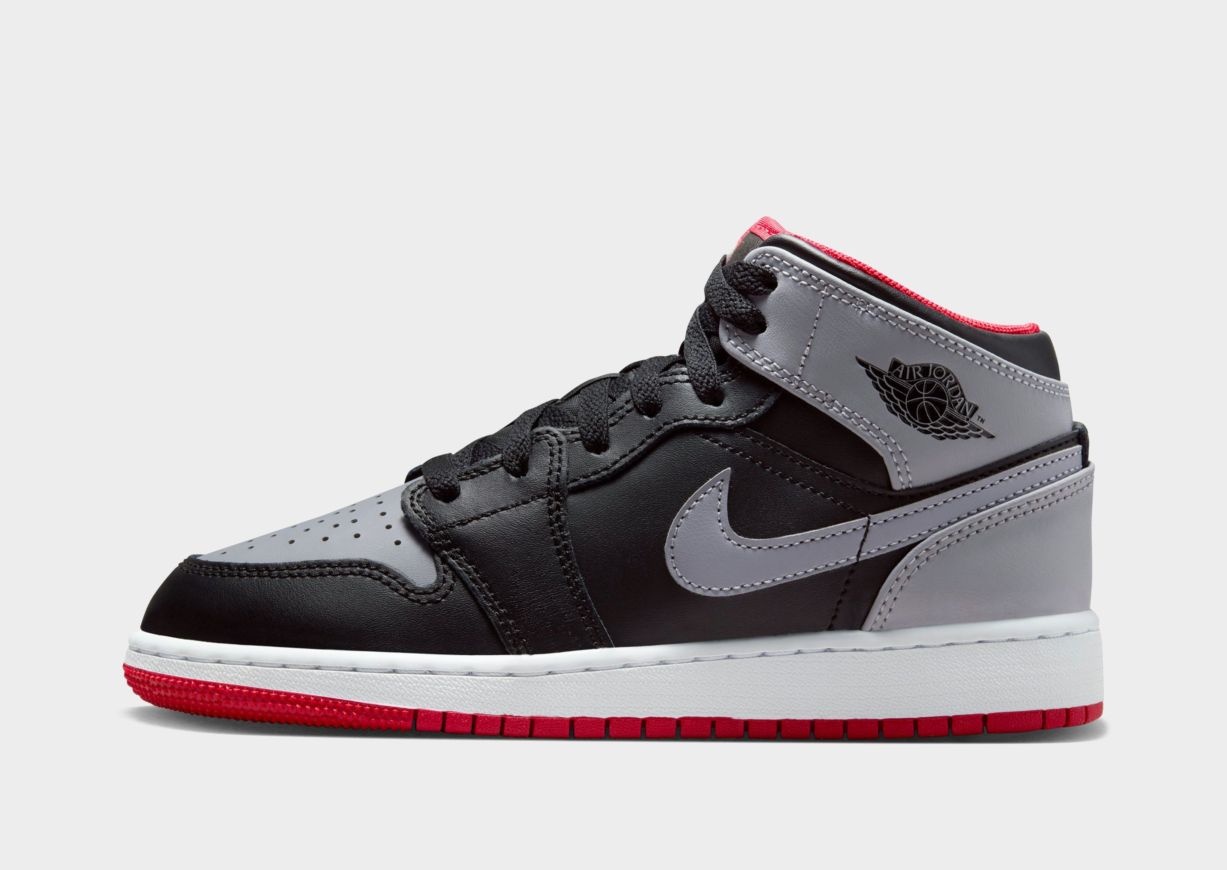 Jordan 1 mid black cool grey gym red sales
