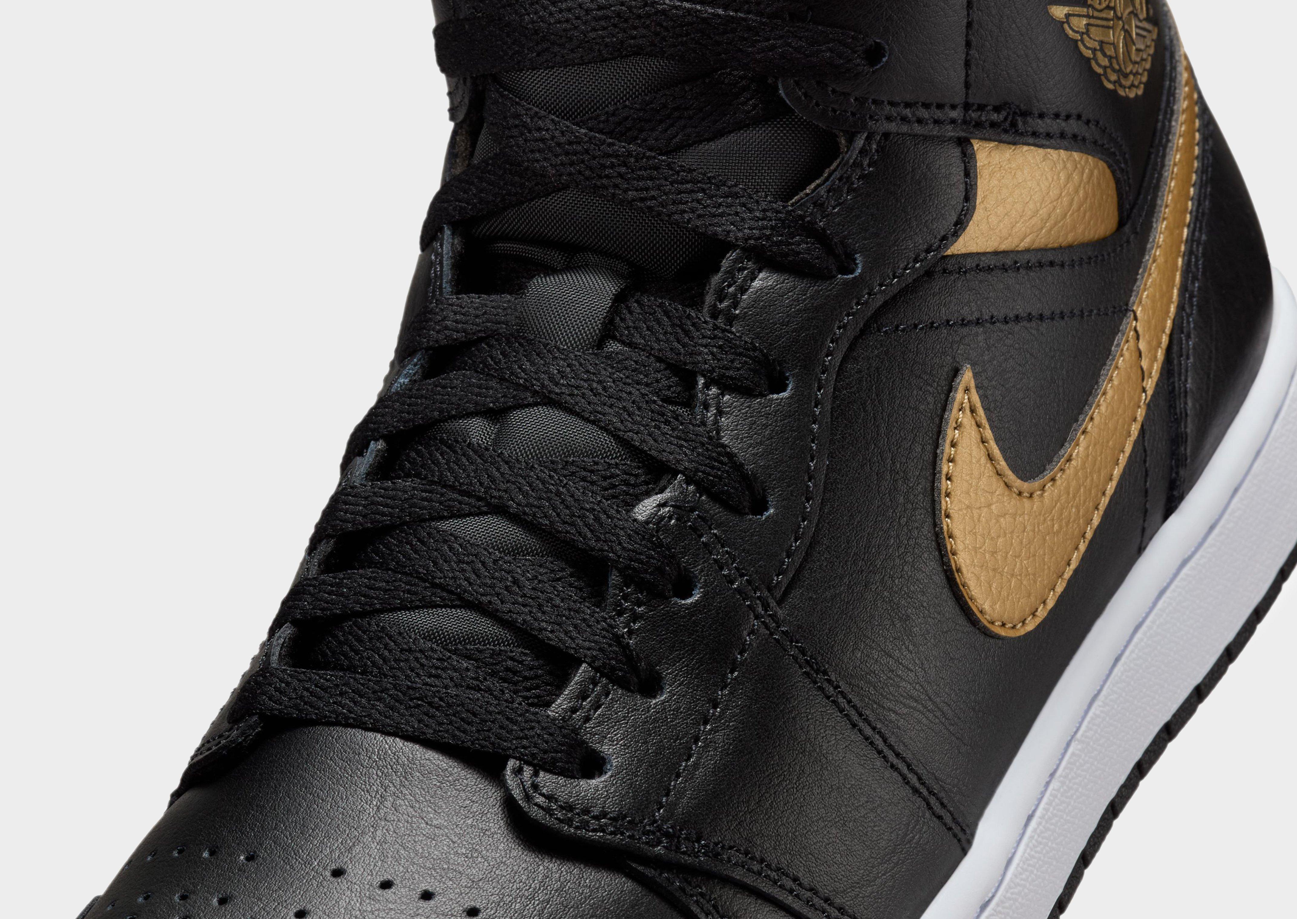Black Jordan Air 1 Mid JD Sports UK