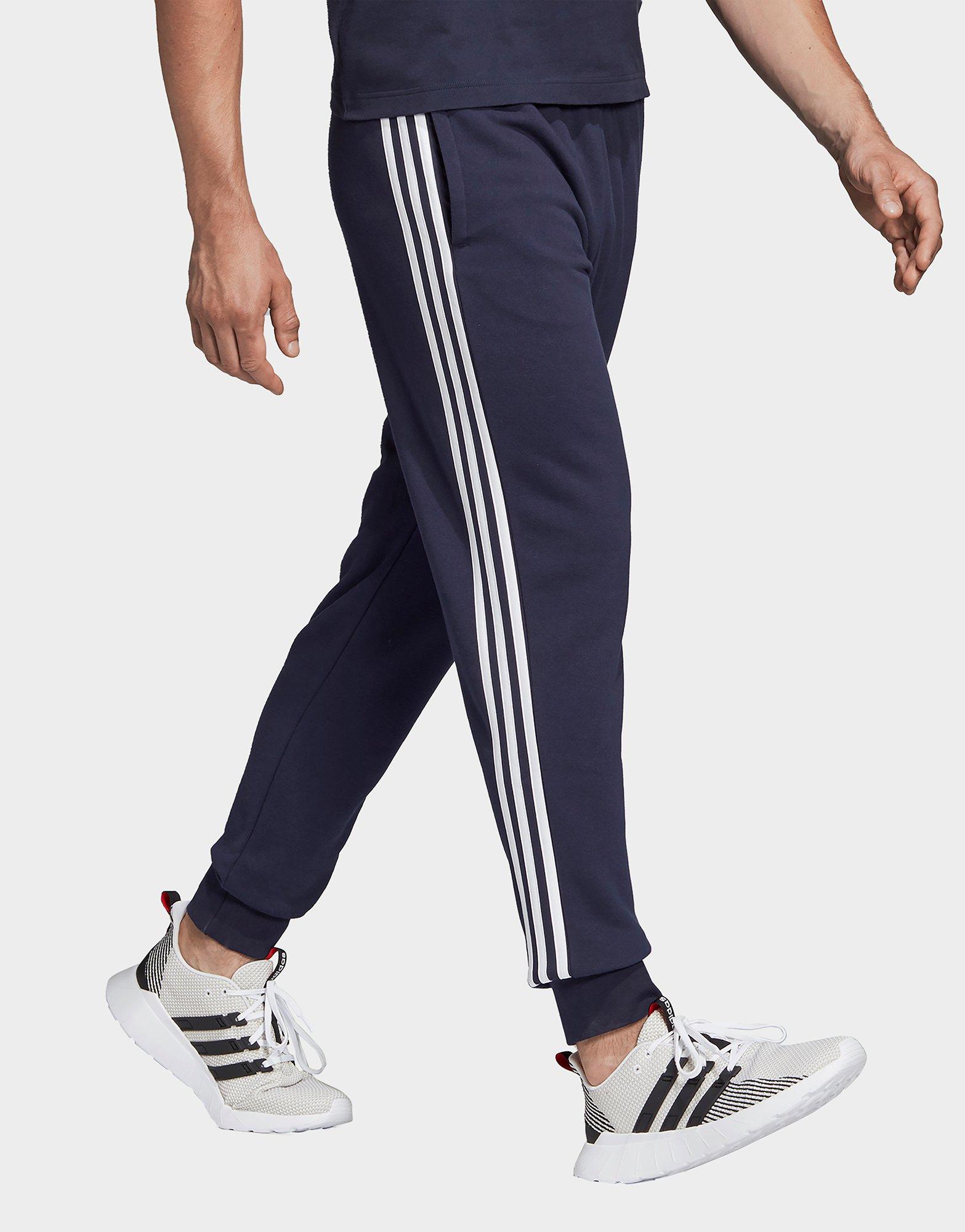 adidas 3 stripe cuffed joggers