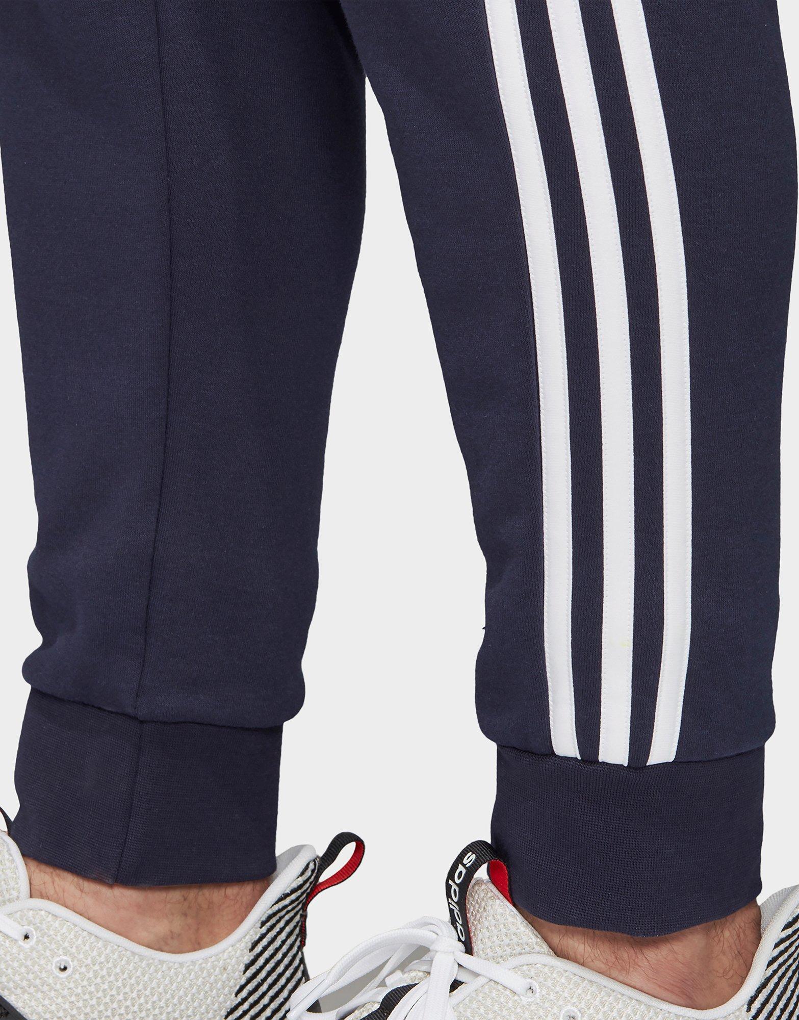 adidas 3 stripe cuffed track pants