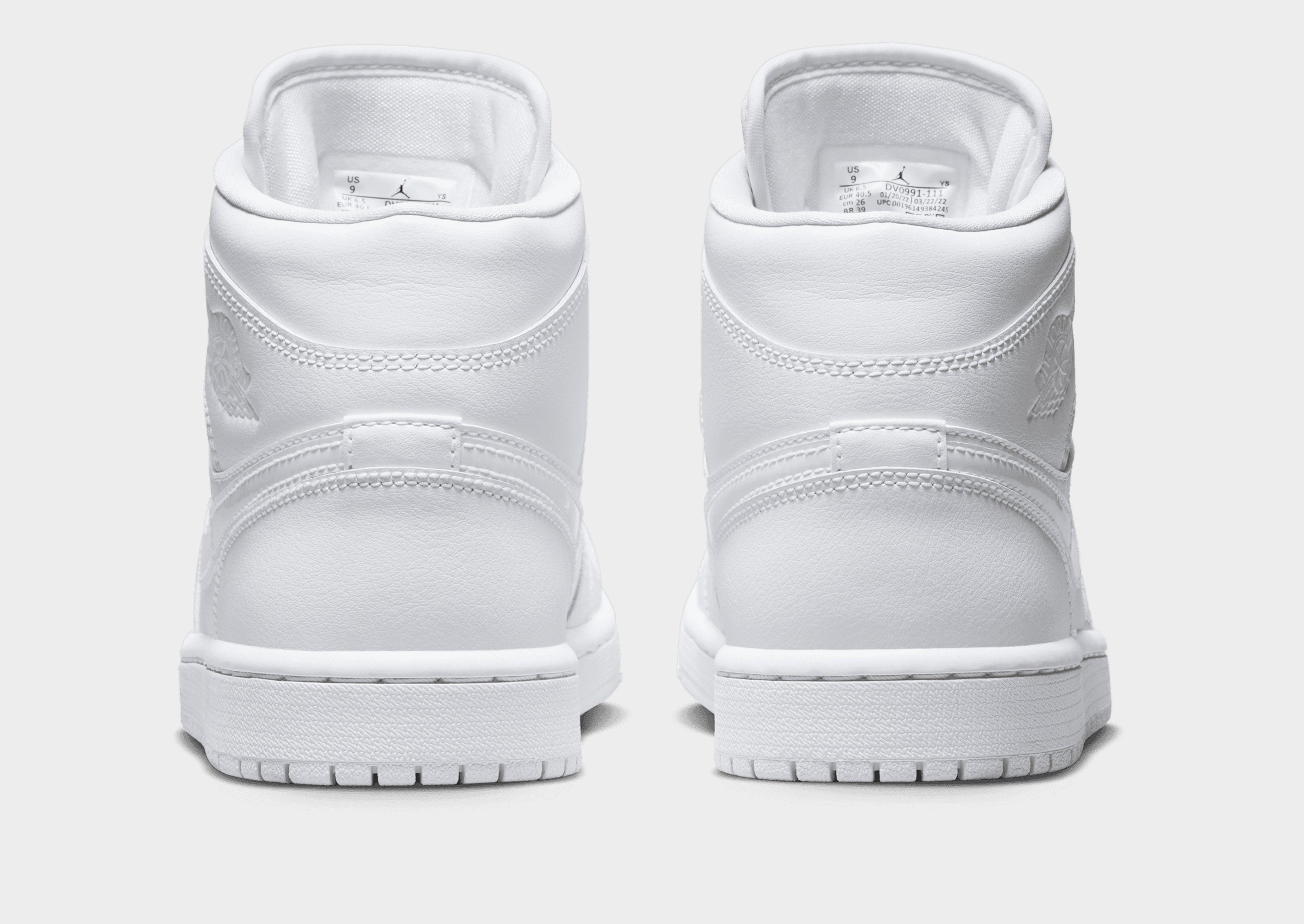 Air jordan 1 mid best sale all white