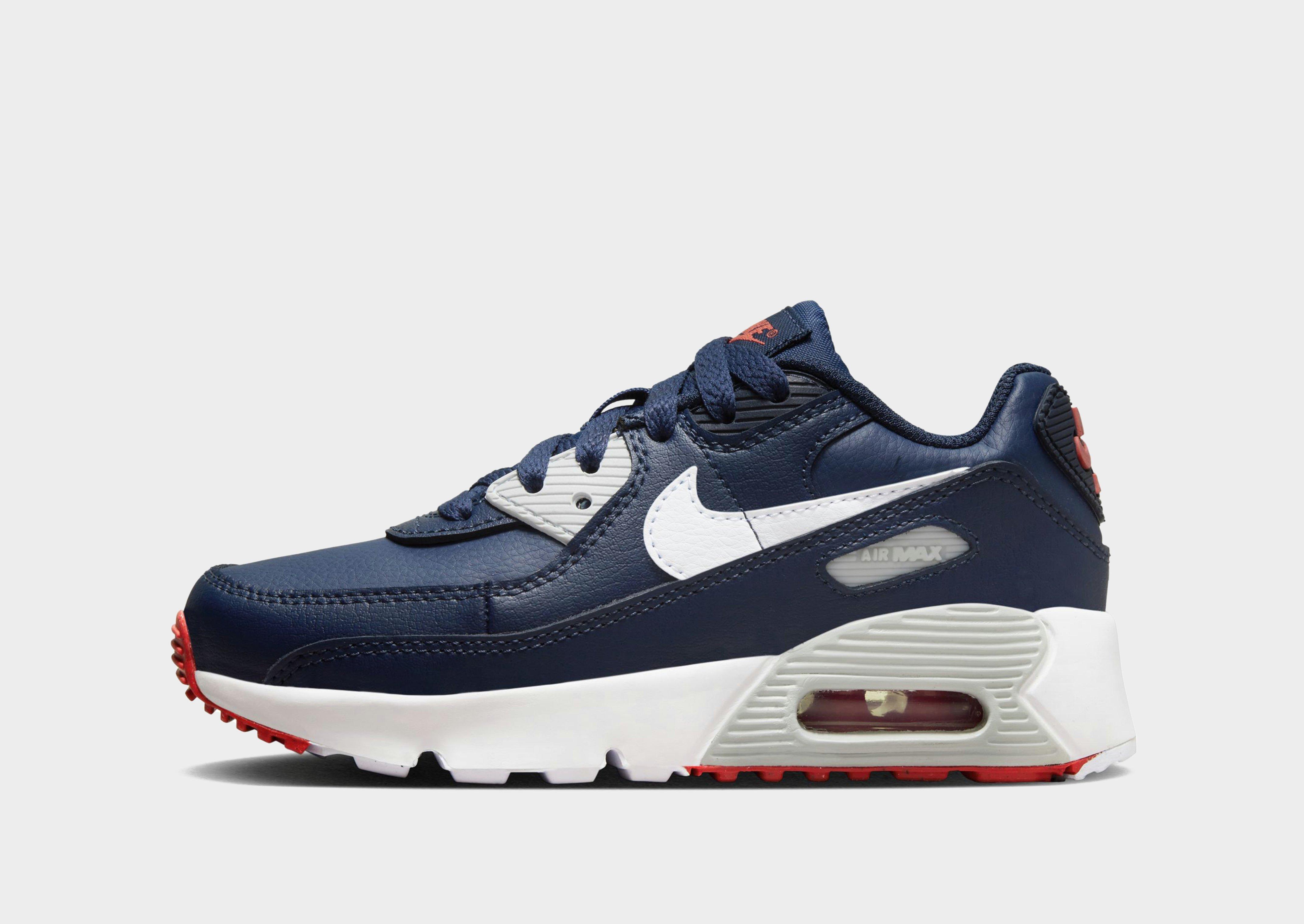 Air max 90 leather shop midnight navy preschool kids' shoe