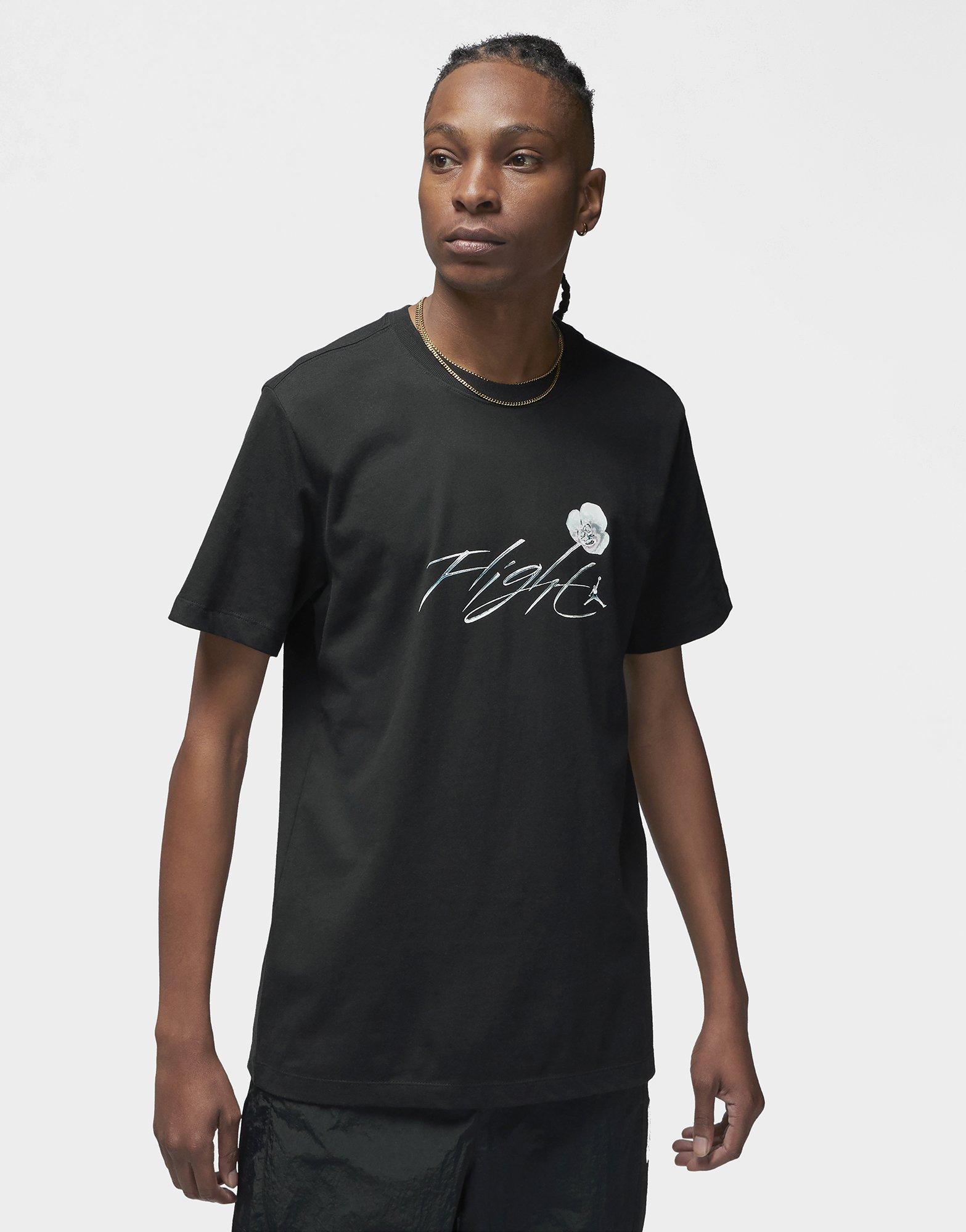 black and silver jordan shirt