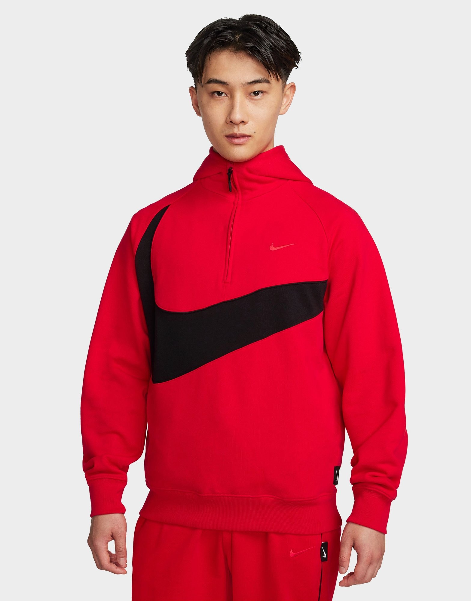 Red white black nike on sale hoodie