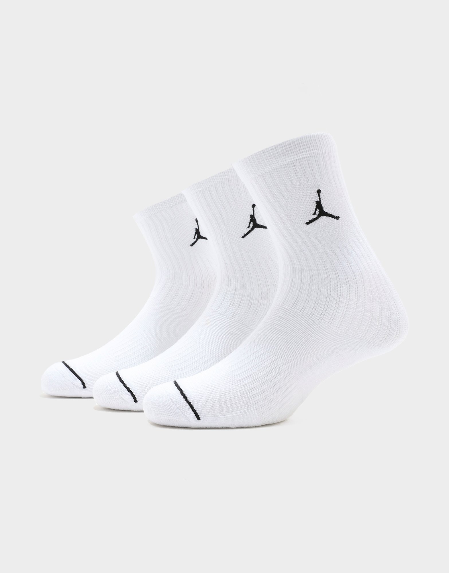 White Jordan Everyday Crew Socks (3 pairs) - JD Sports Singapore