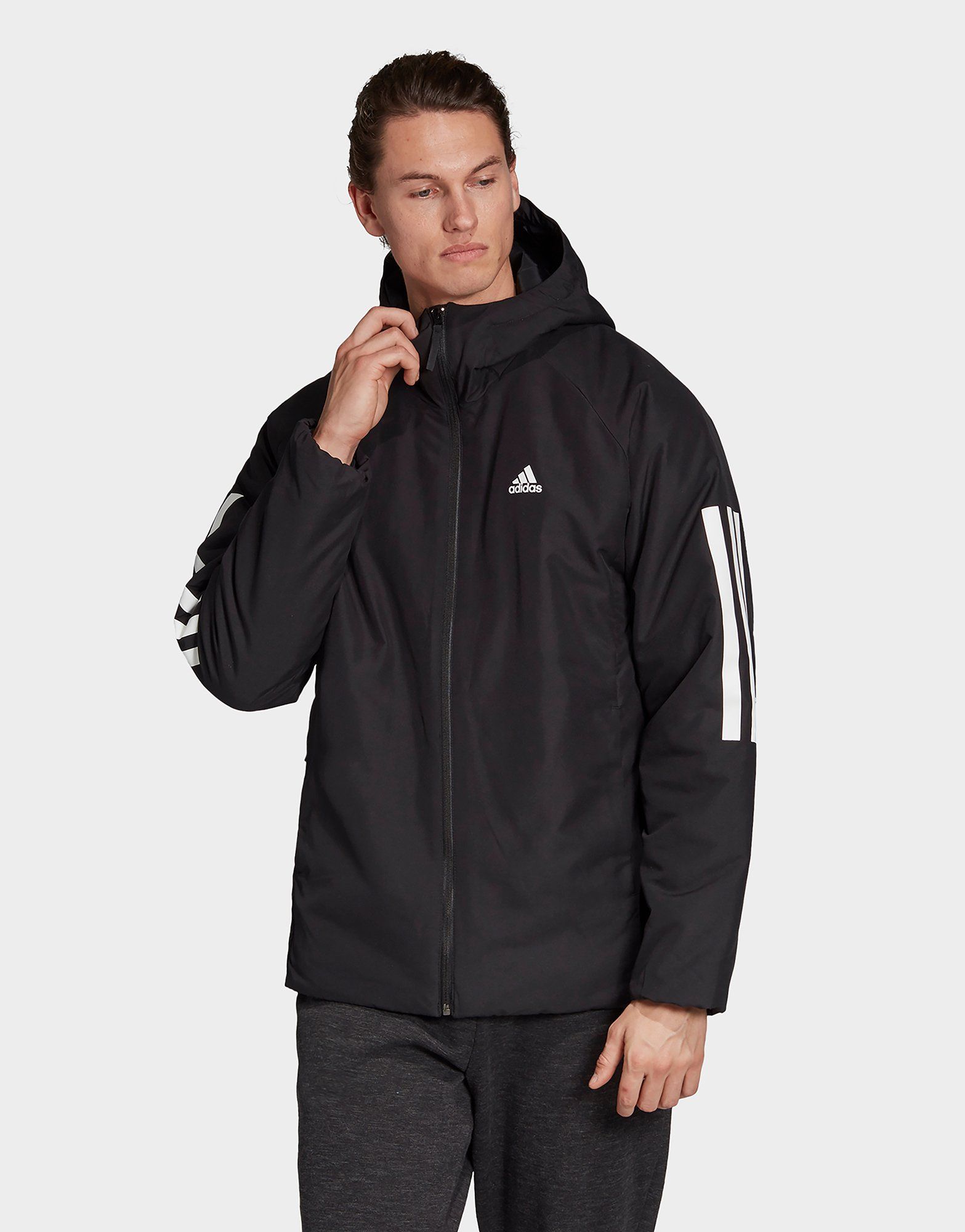 adidas Performance Back-to-Sports 3-Stripes Hooded Insulated Jacket ...
