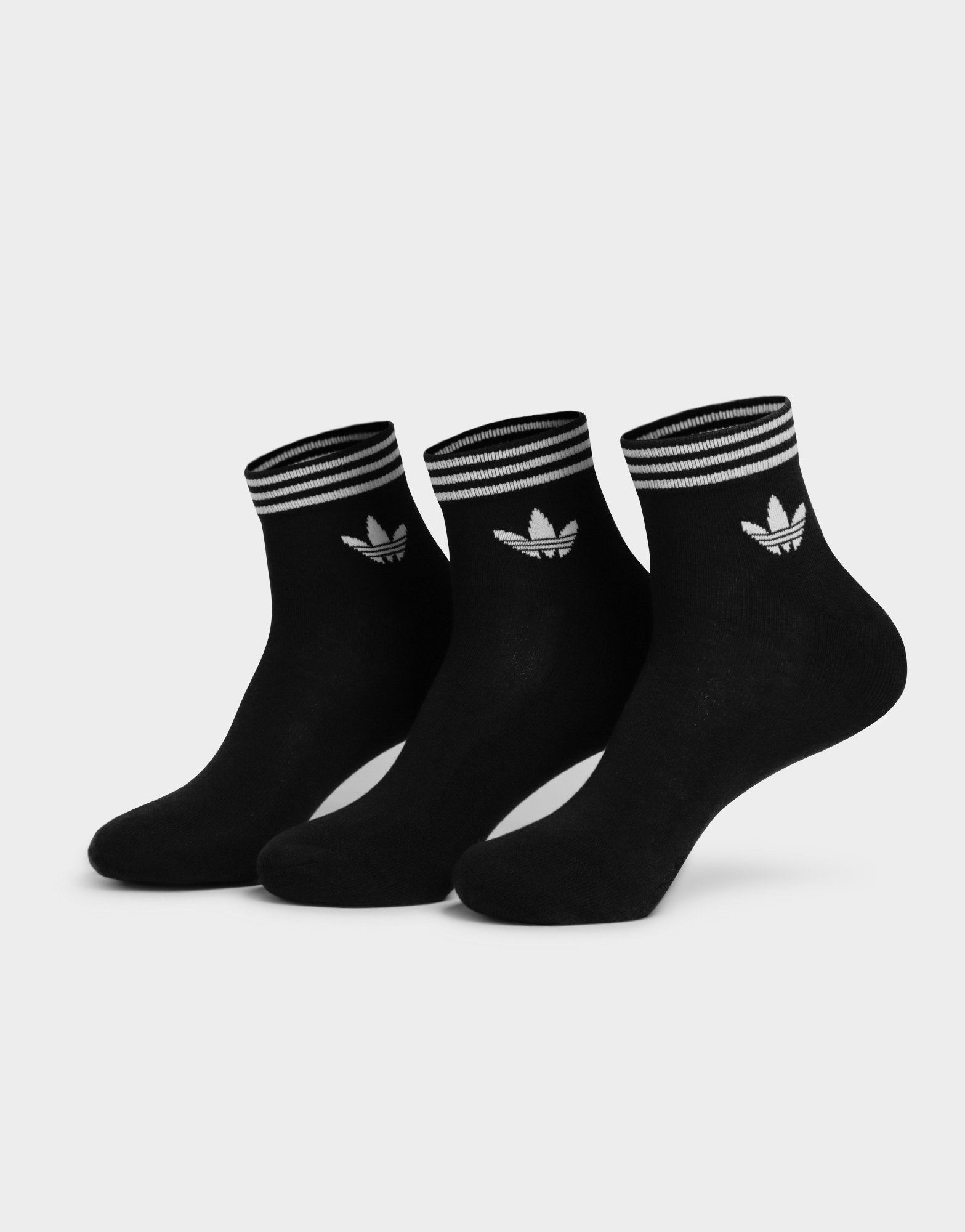 Black adidas Originals 3 Pack Ankle Socks - JD Sports