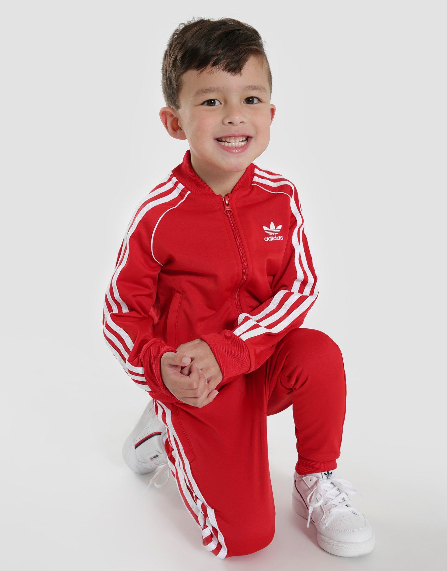 childrens red adidas tracksuit