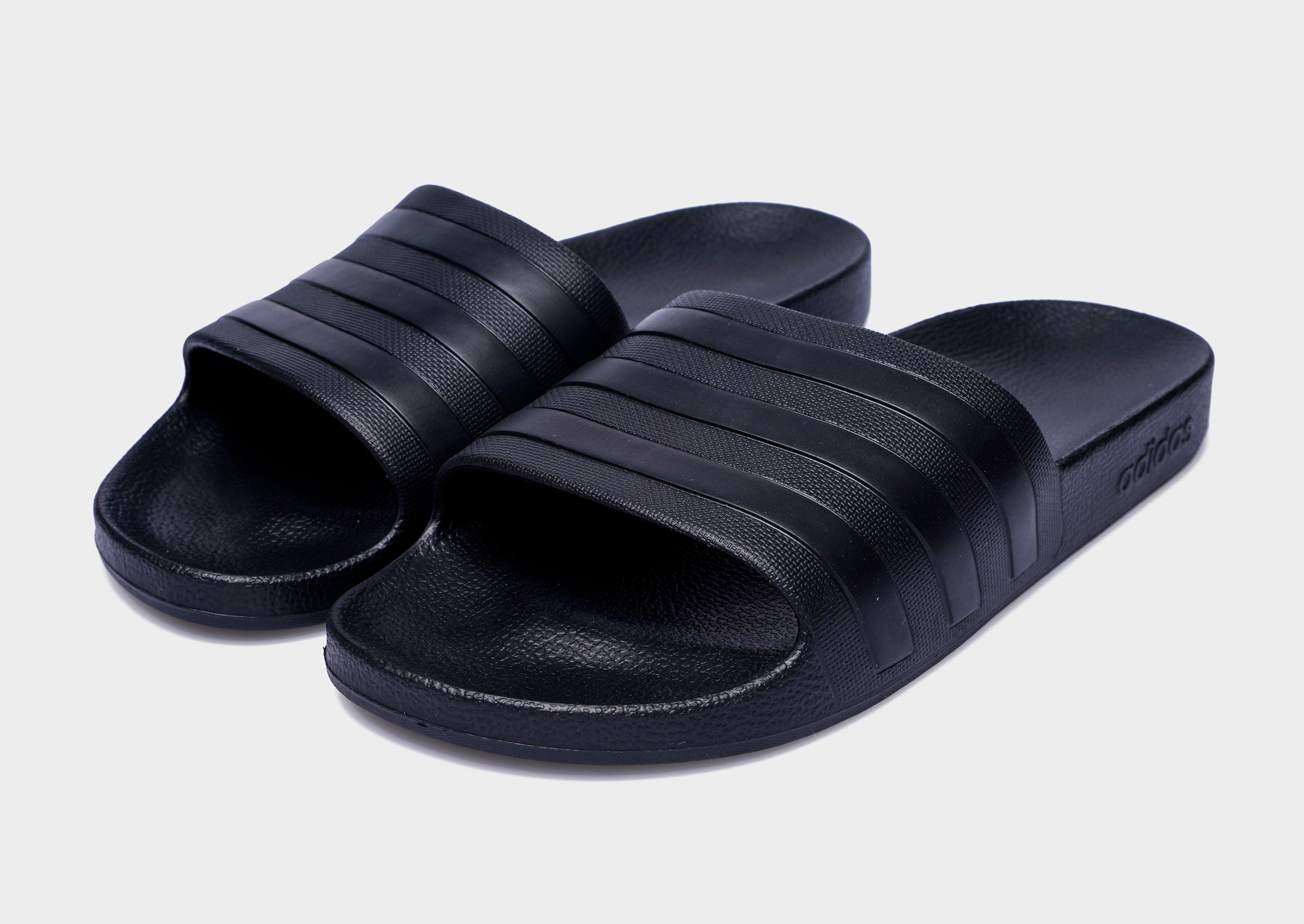 Black adidas Adilette Aqua Slides JD Sports UK