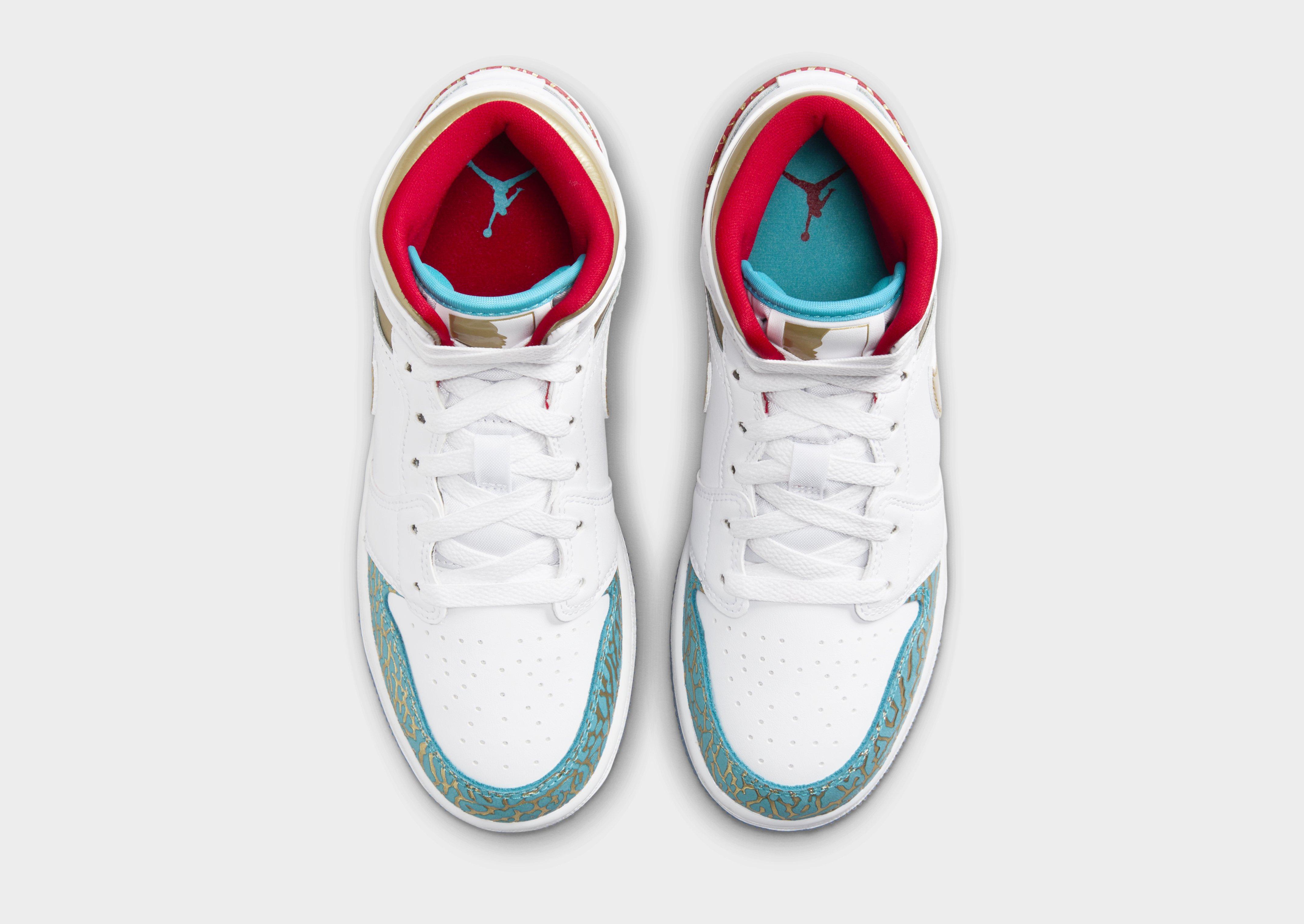 Air jordan 1 on sale mid white junior