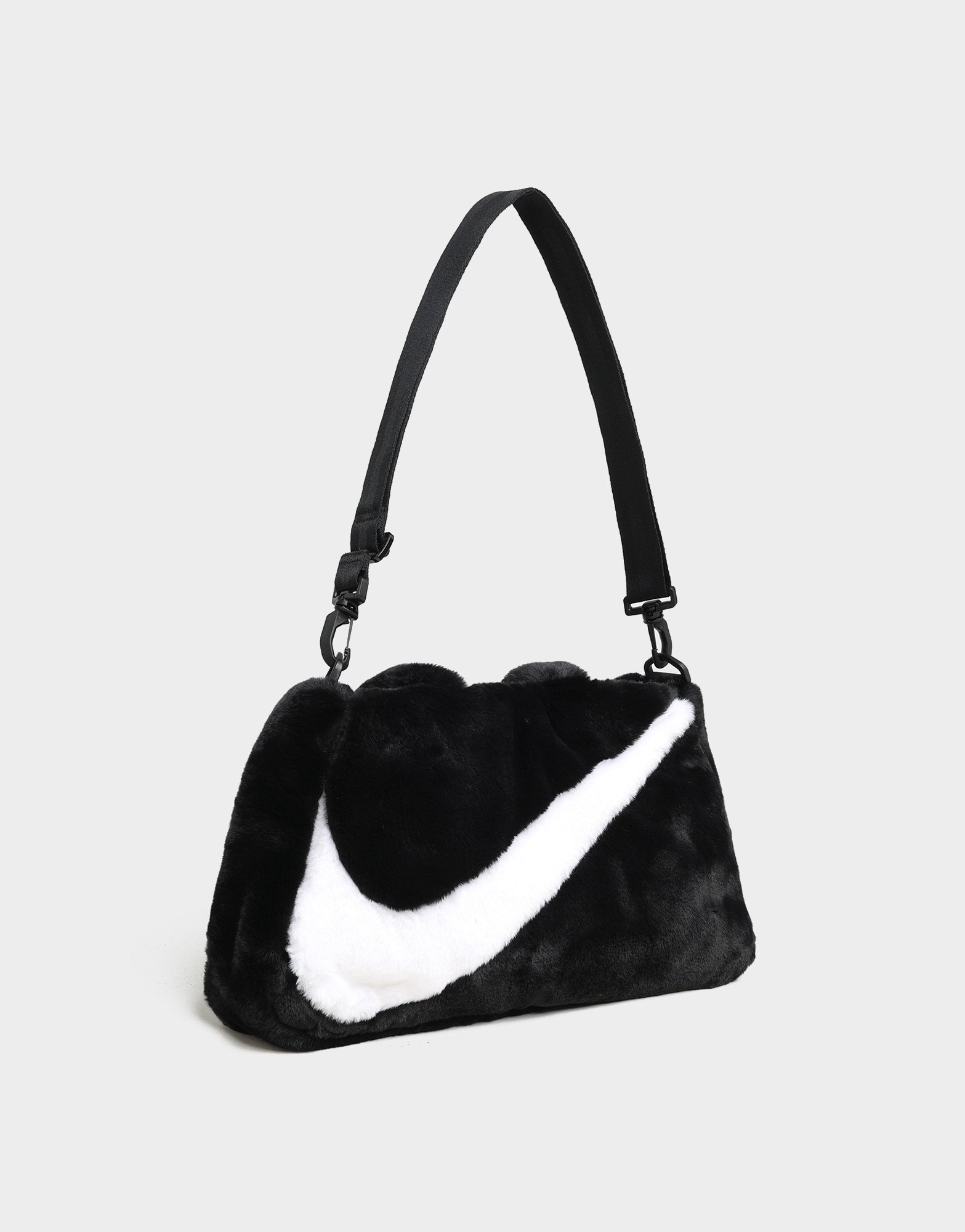 Black Nike Sportswear Faux Fur Tote Bag JD Sports Singapore