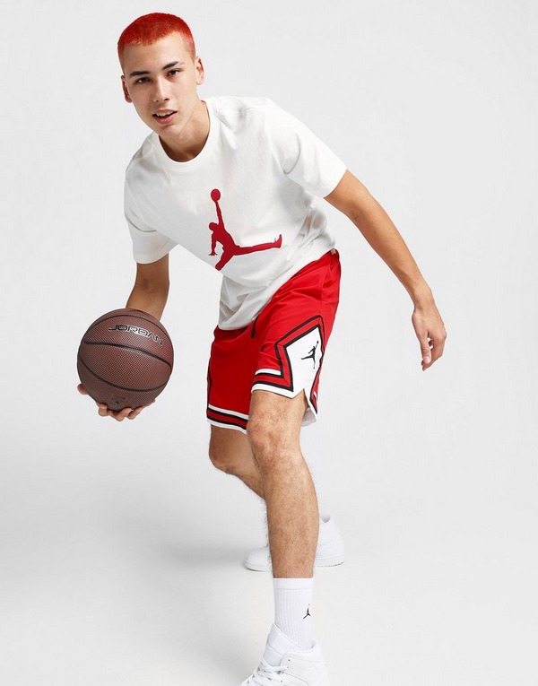 Technical jersey basketball shorts in red and white