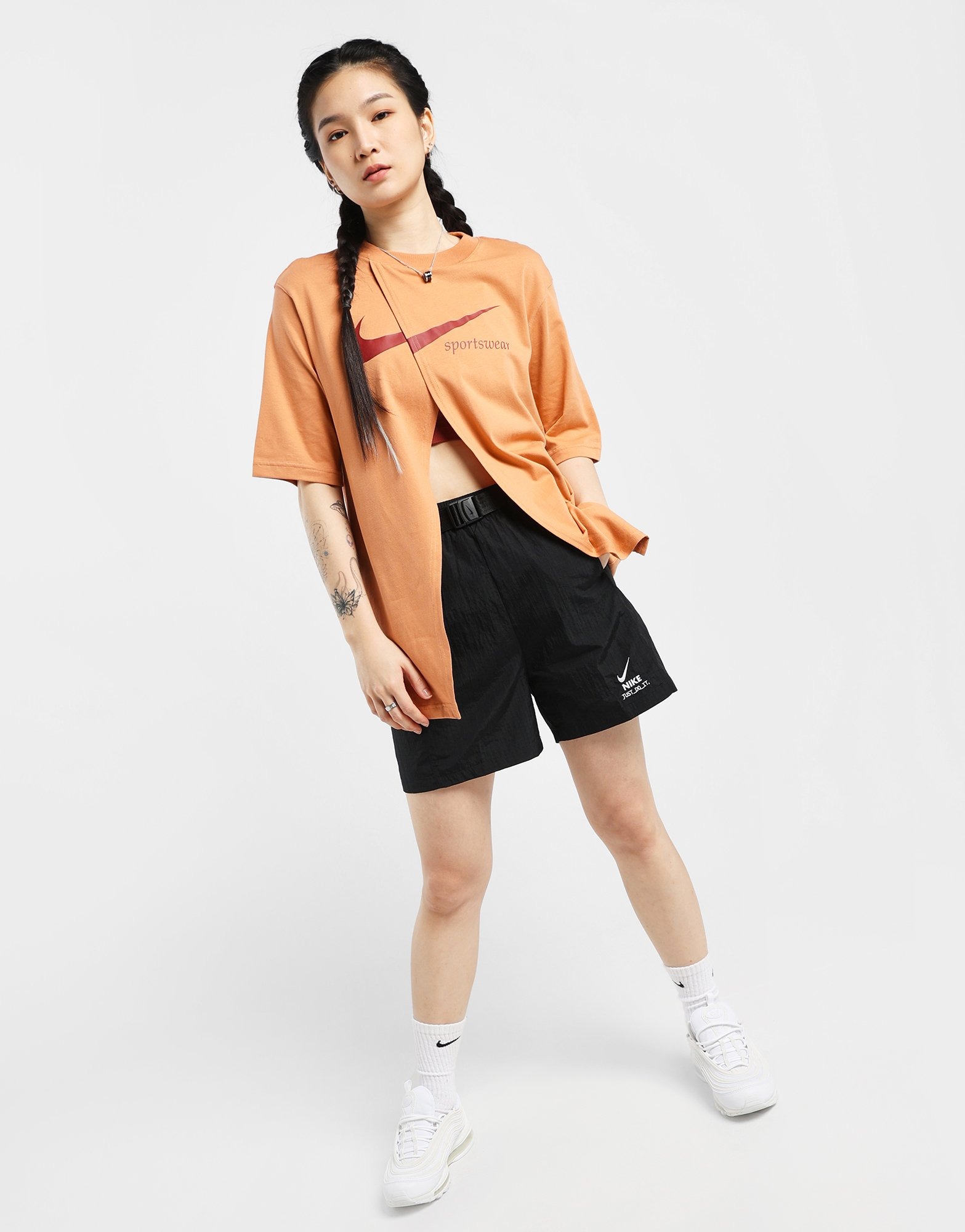 Brown Nike Sportswear Collection Oversized Slit TShirt Women's JD