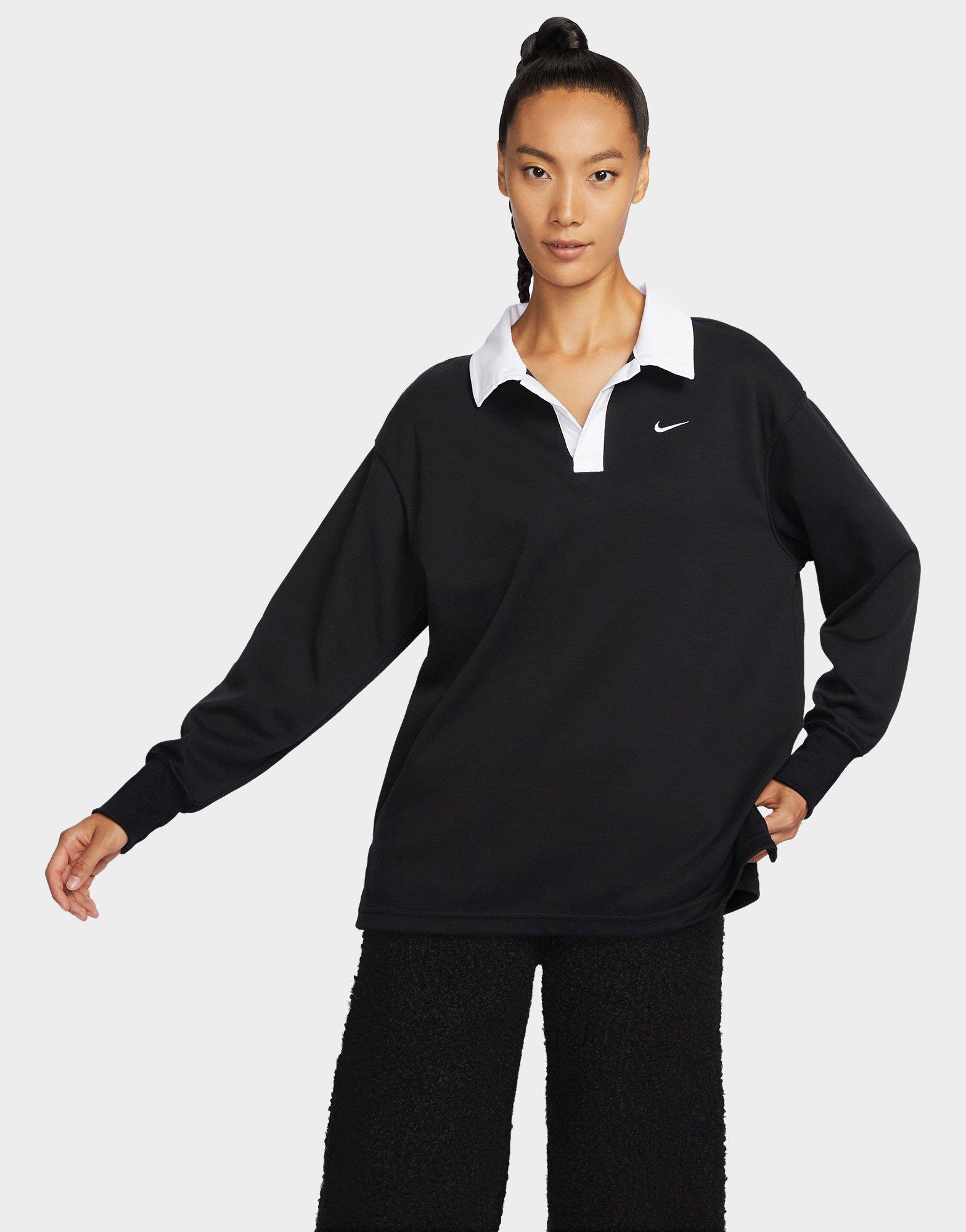 polo shirt and sweatpants