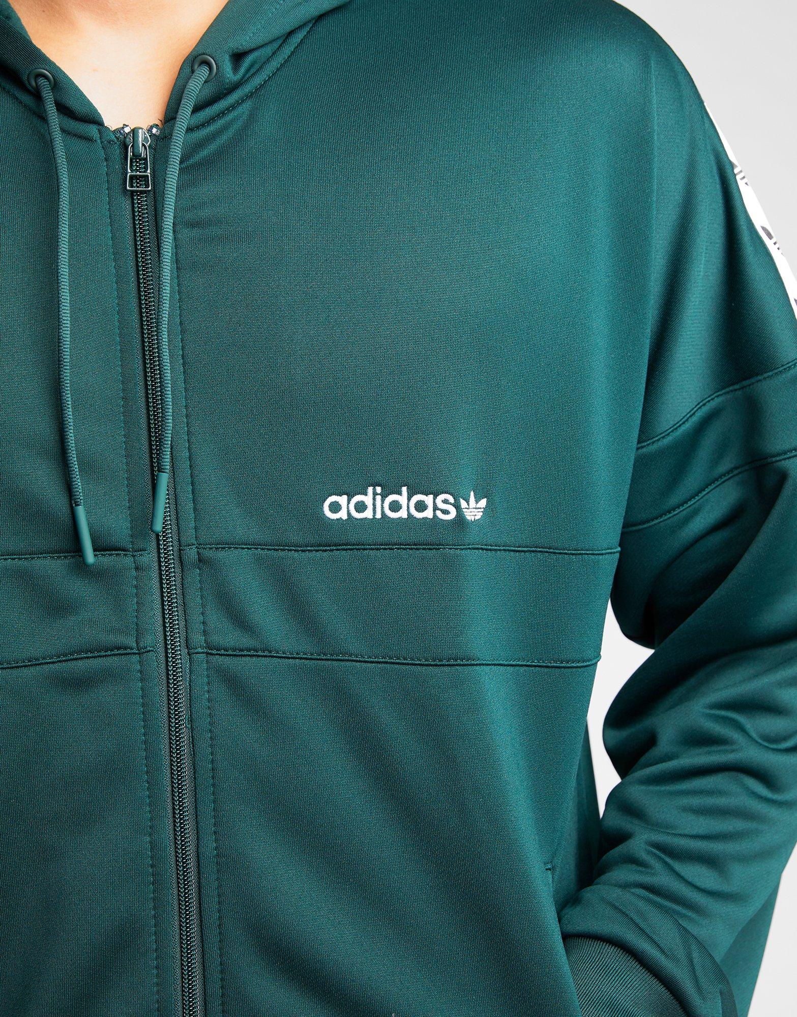 adidas tape hoodie green