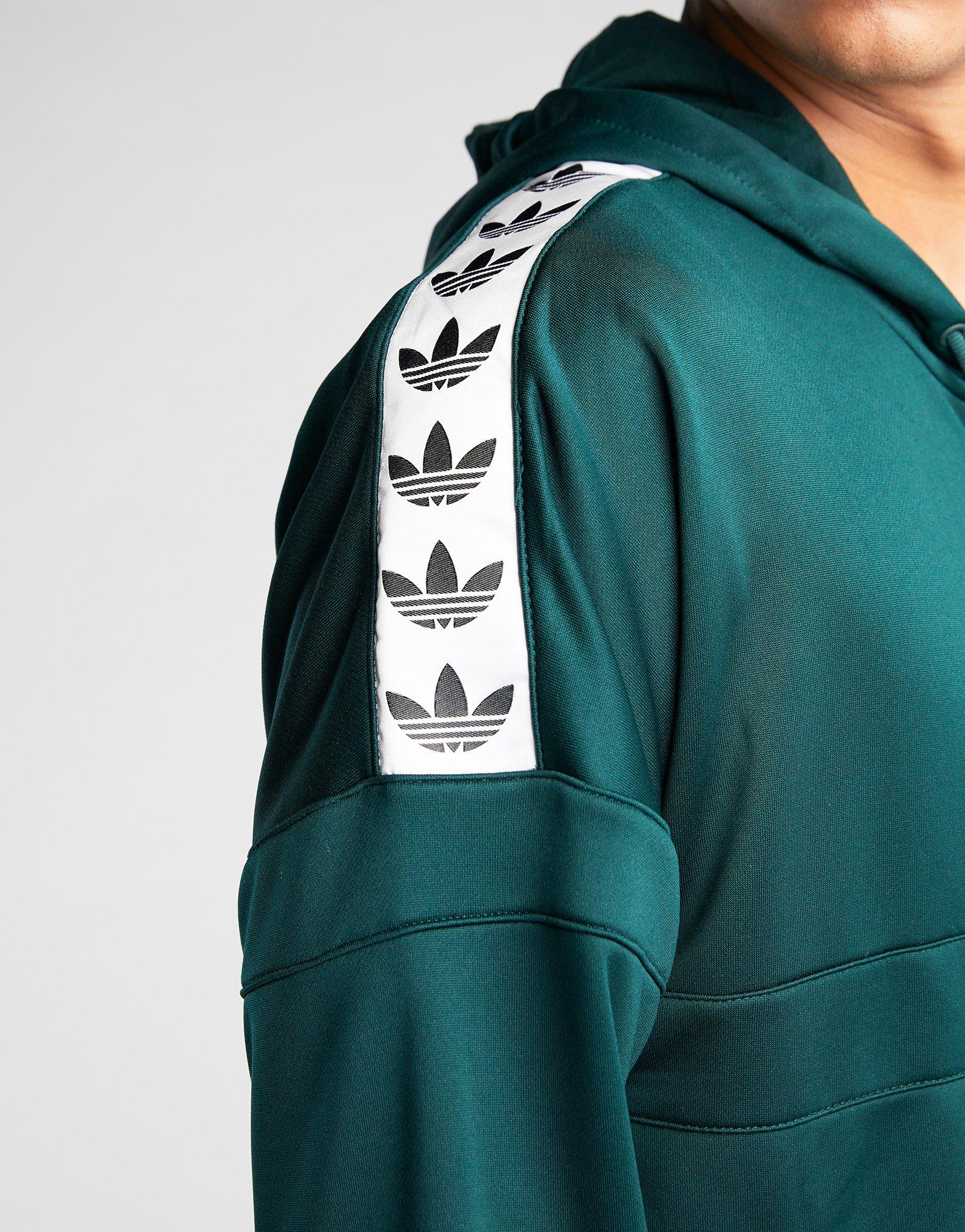 adidas tape hoodie green