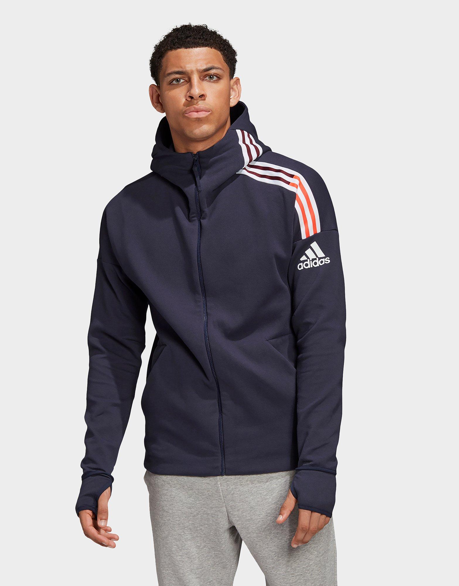 adidas 3 stripes logo over the head hoody mens