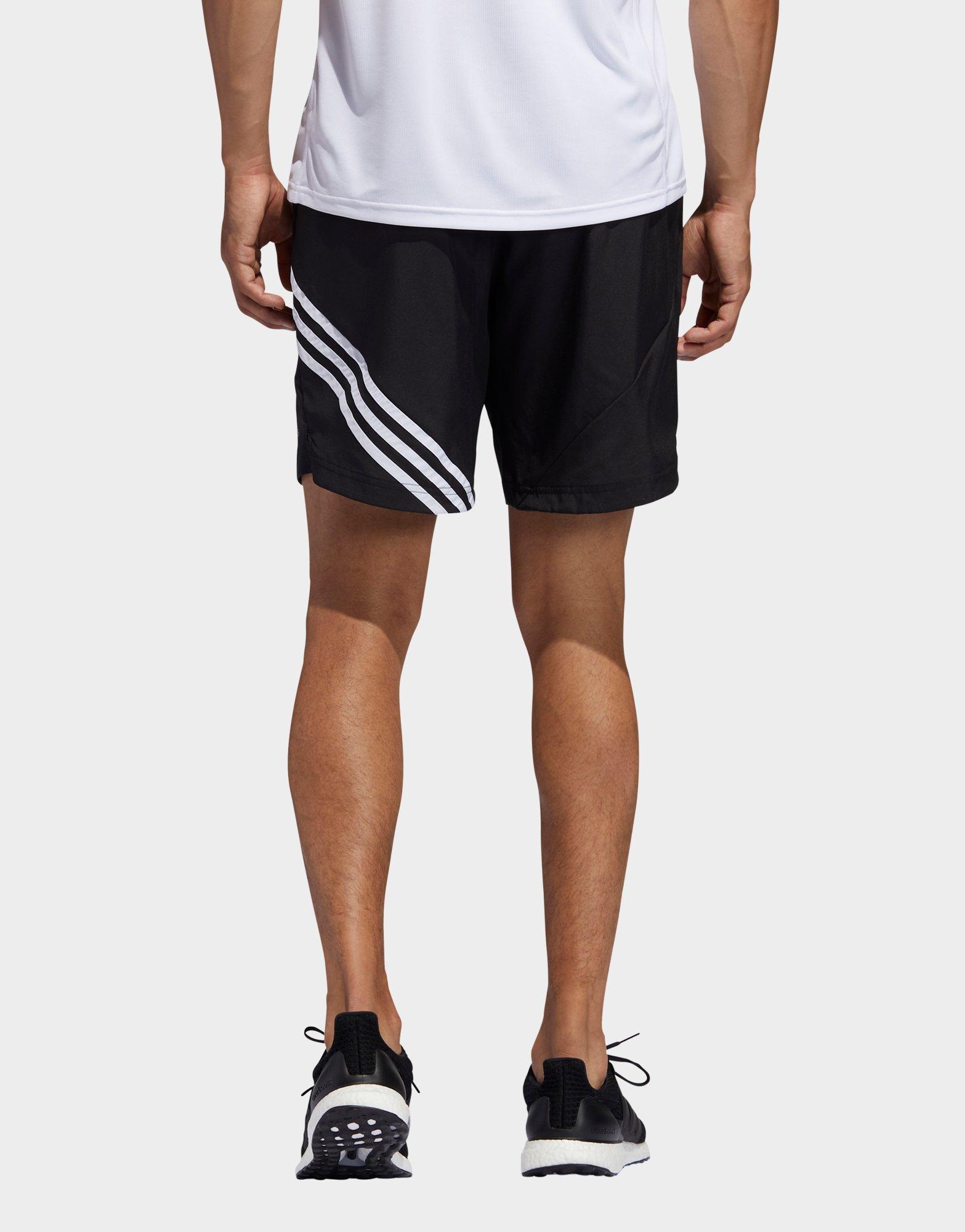 adidas 3 stripe running shorts