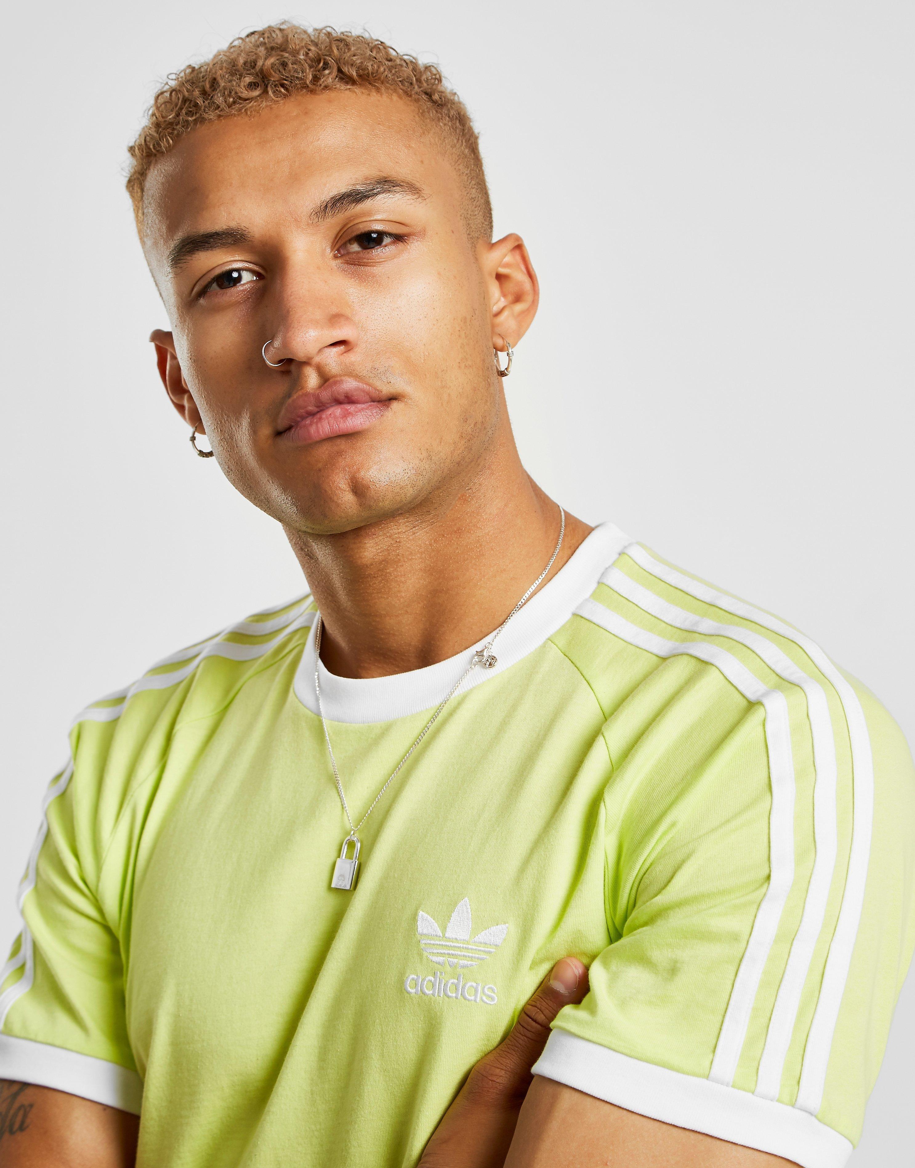adidas originals california 3 stripe t shirt green