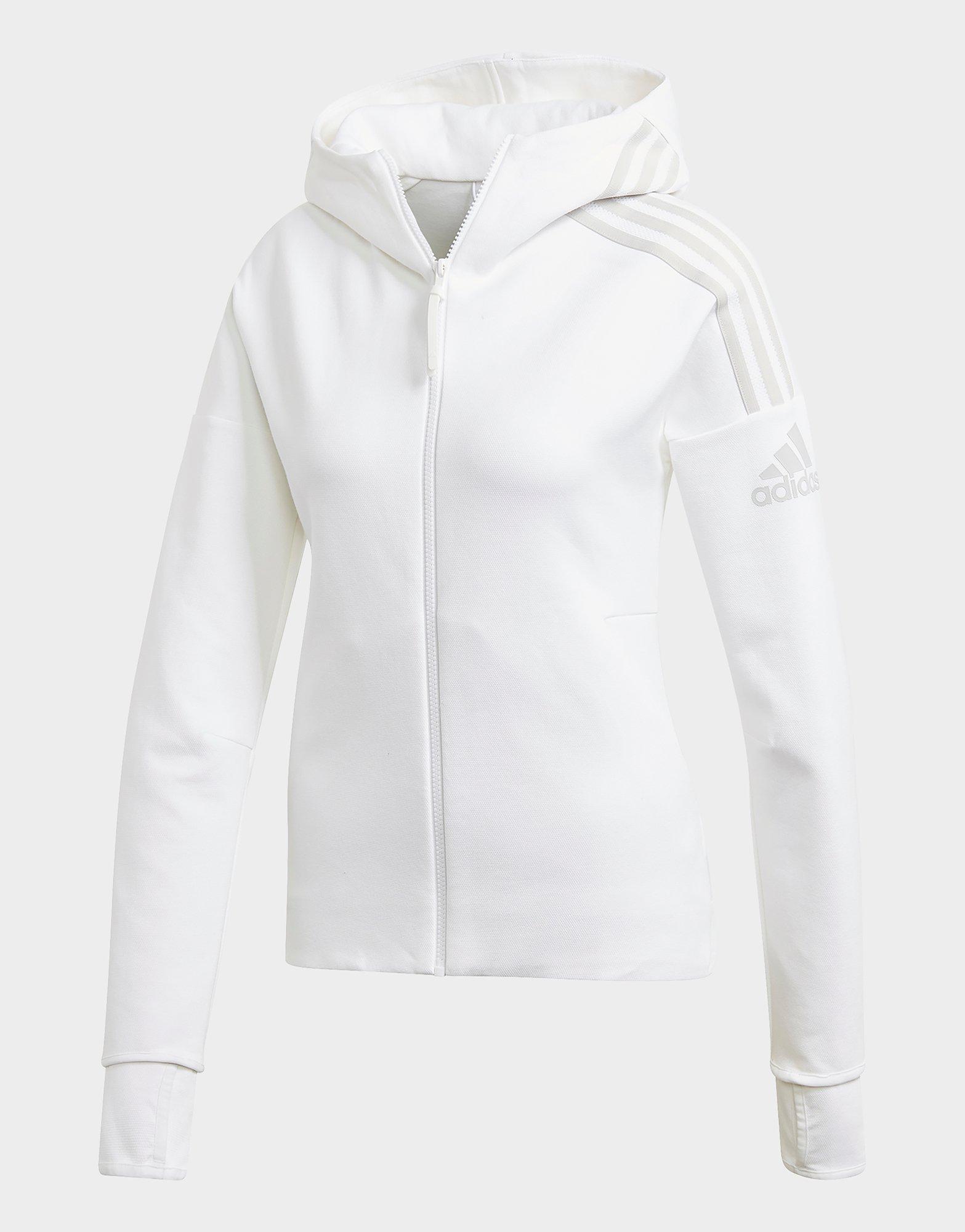 adidas white zip up jacket
