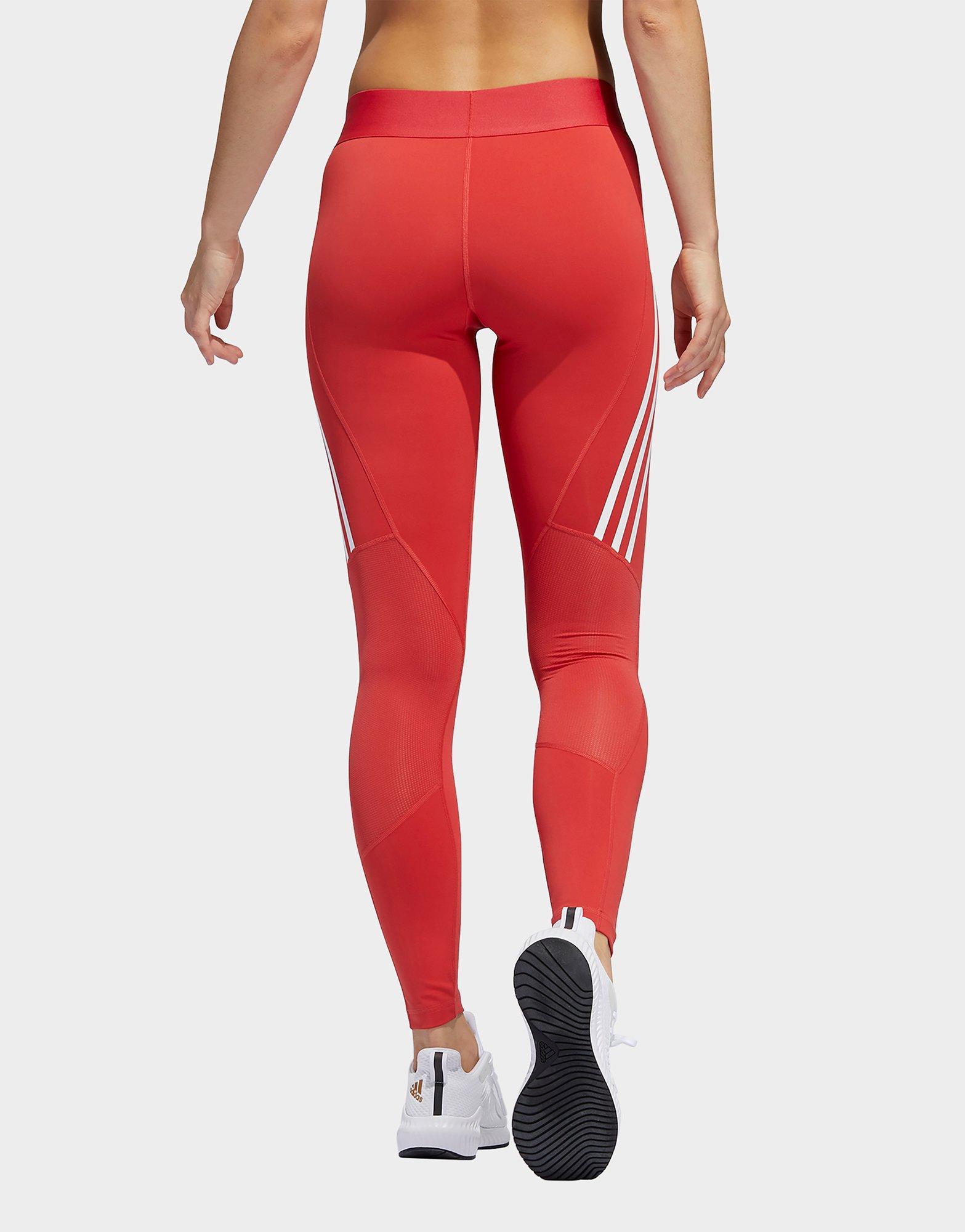 adidas leggings 3 stripes orange