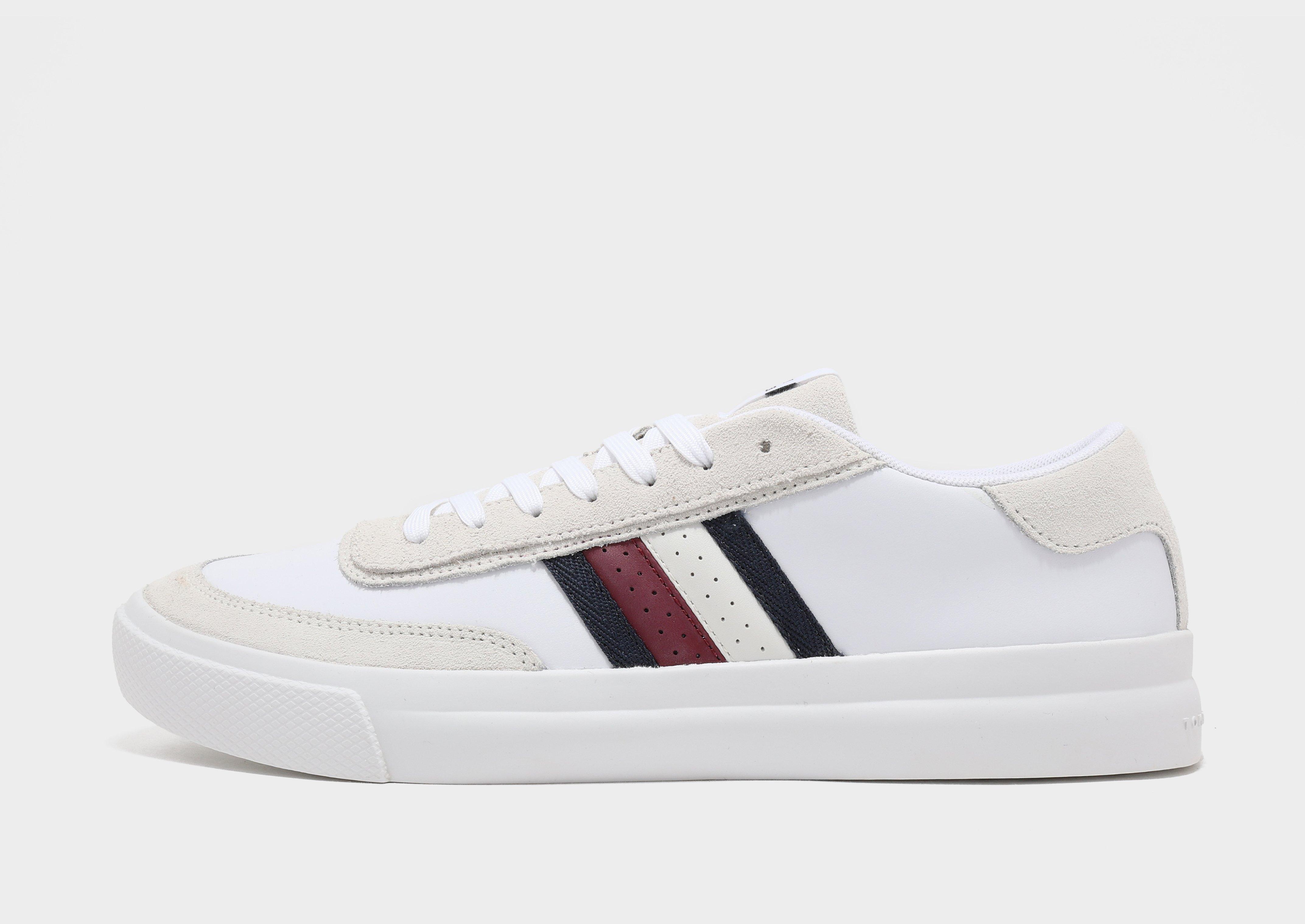 White Tommy Hilfiger Signature Tape Leather JD Sports Singapore