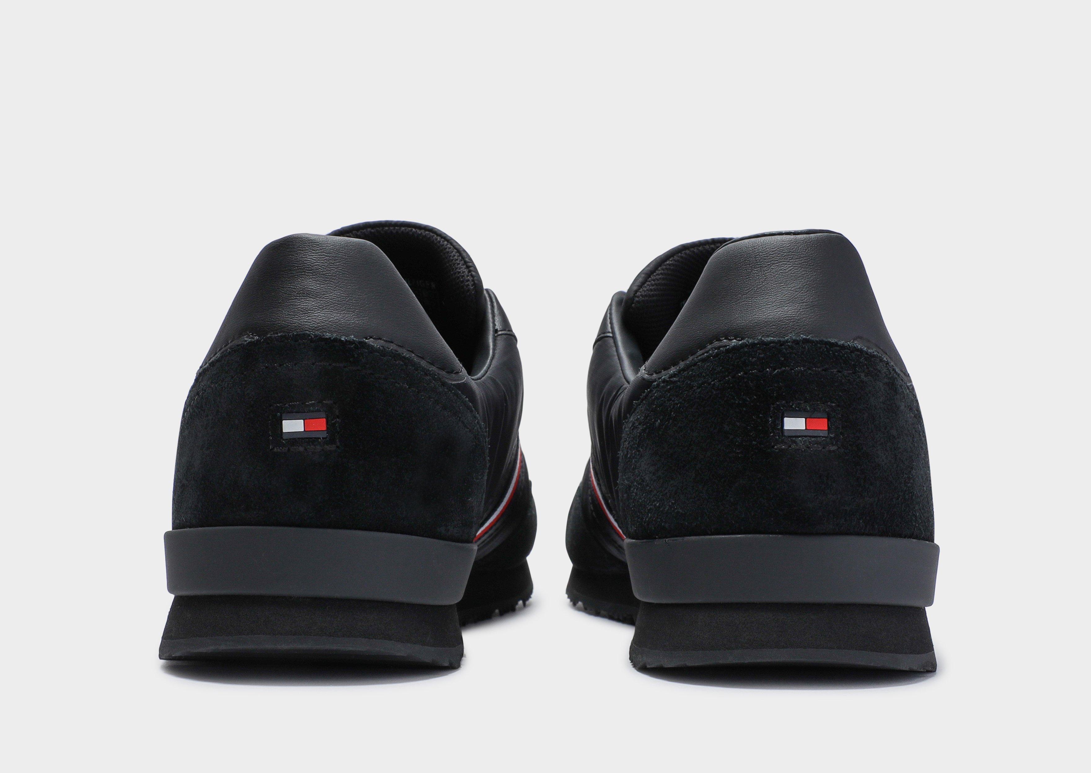 tommy hilfiger iconic leather trainers black