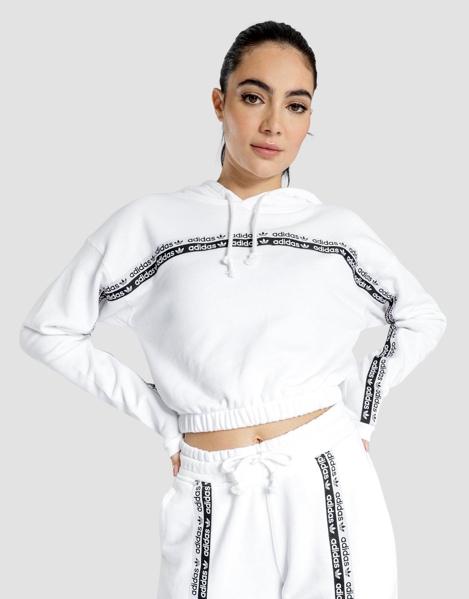 adidas originals side tape cropped sweatshirt