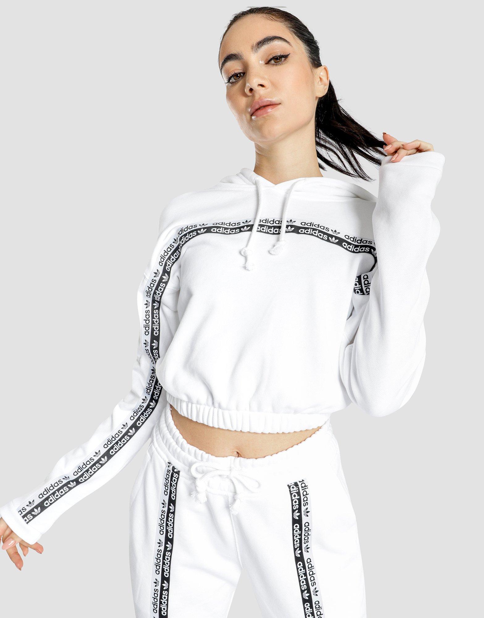 adidas originals side tape cropped sweatshirt