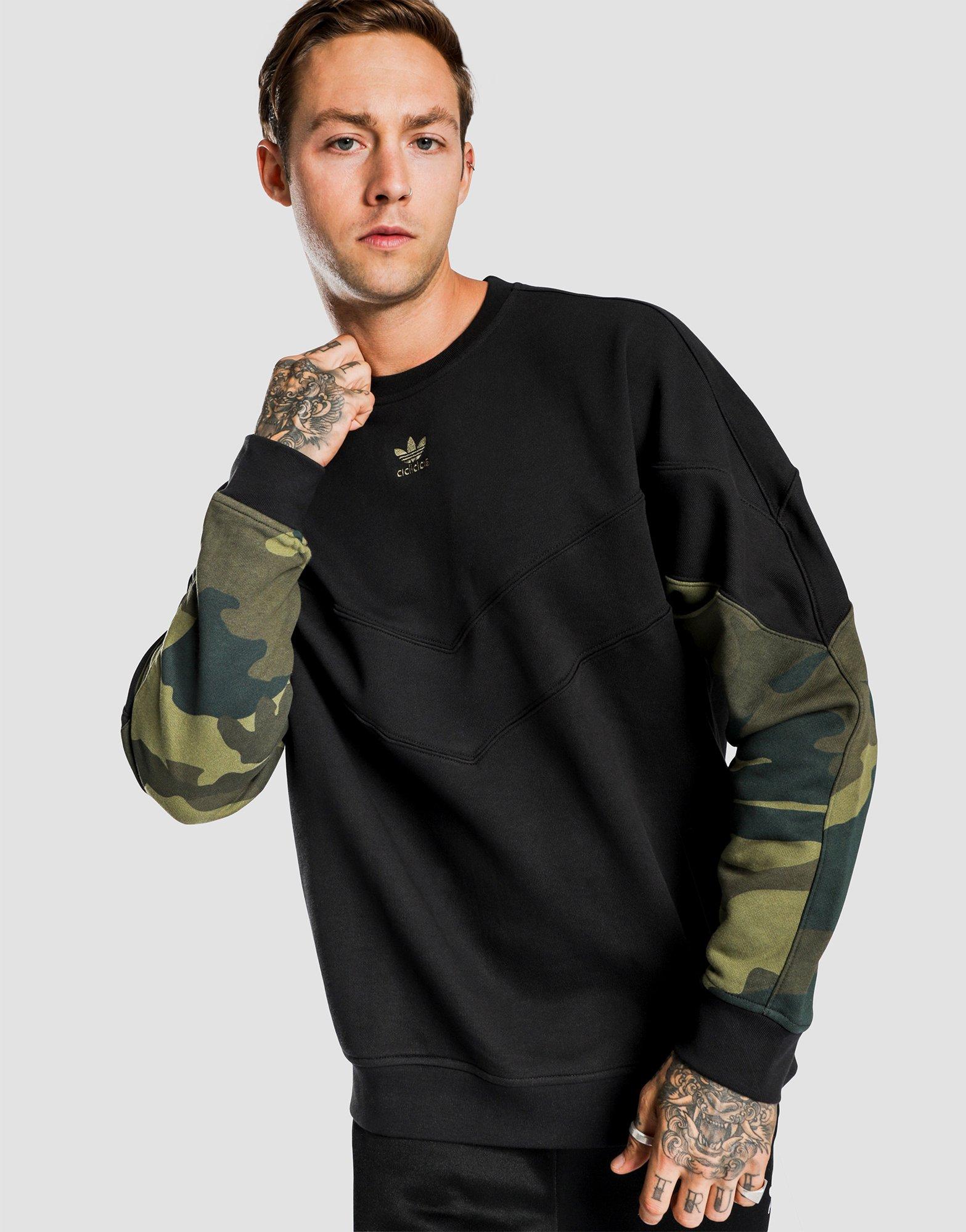 adidas essentials camo crew sweat