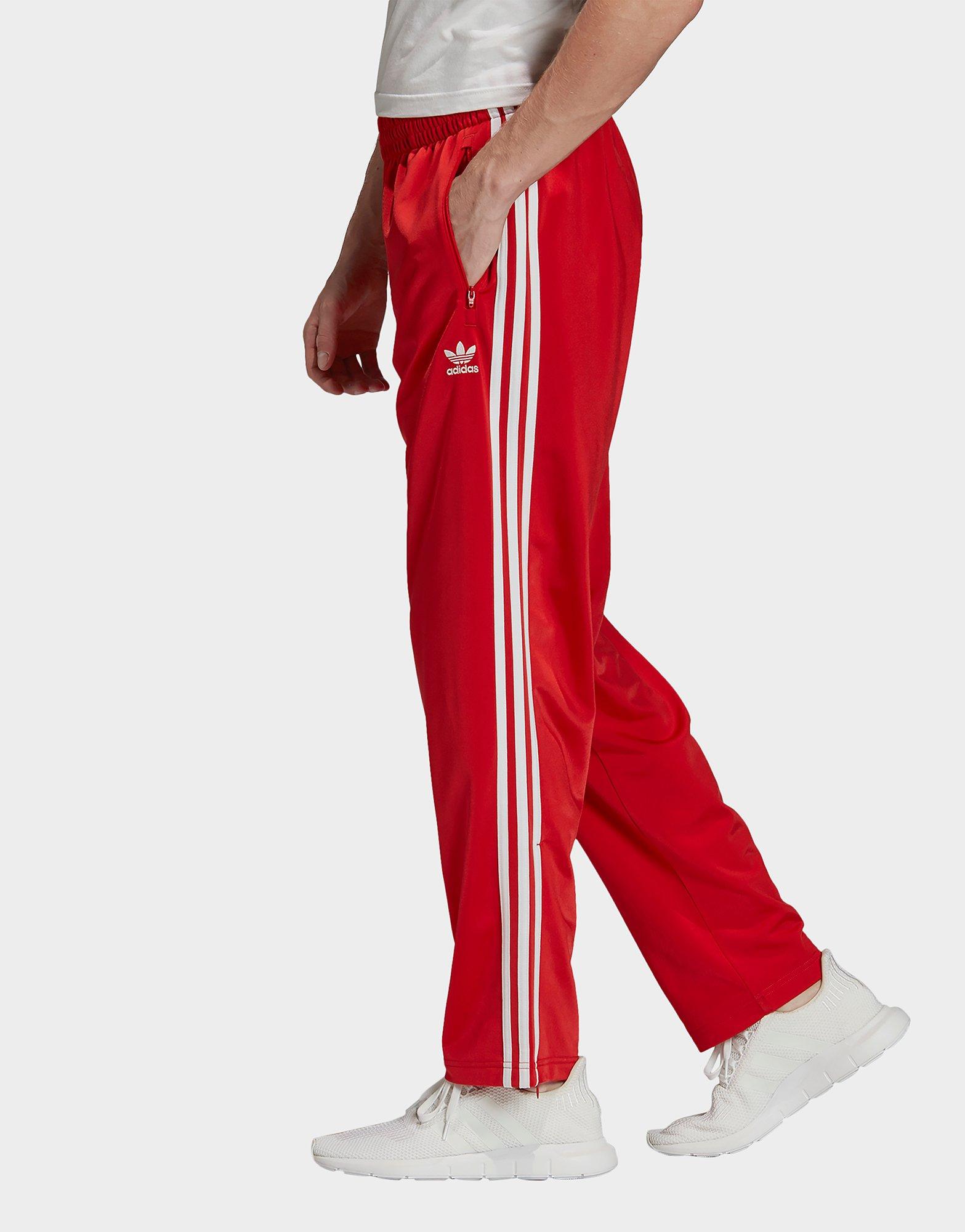 mens red adidas tracksuit bottoms