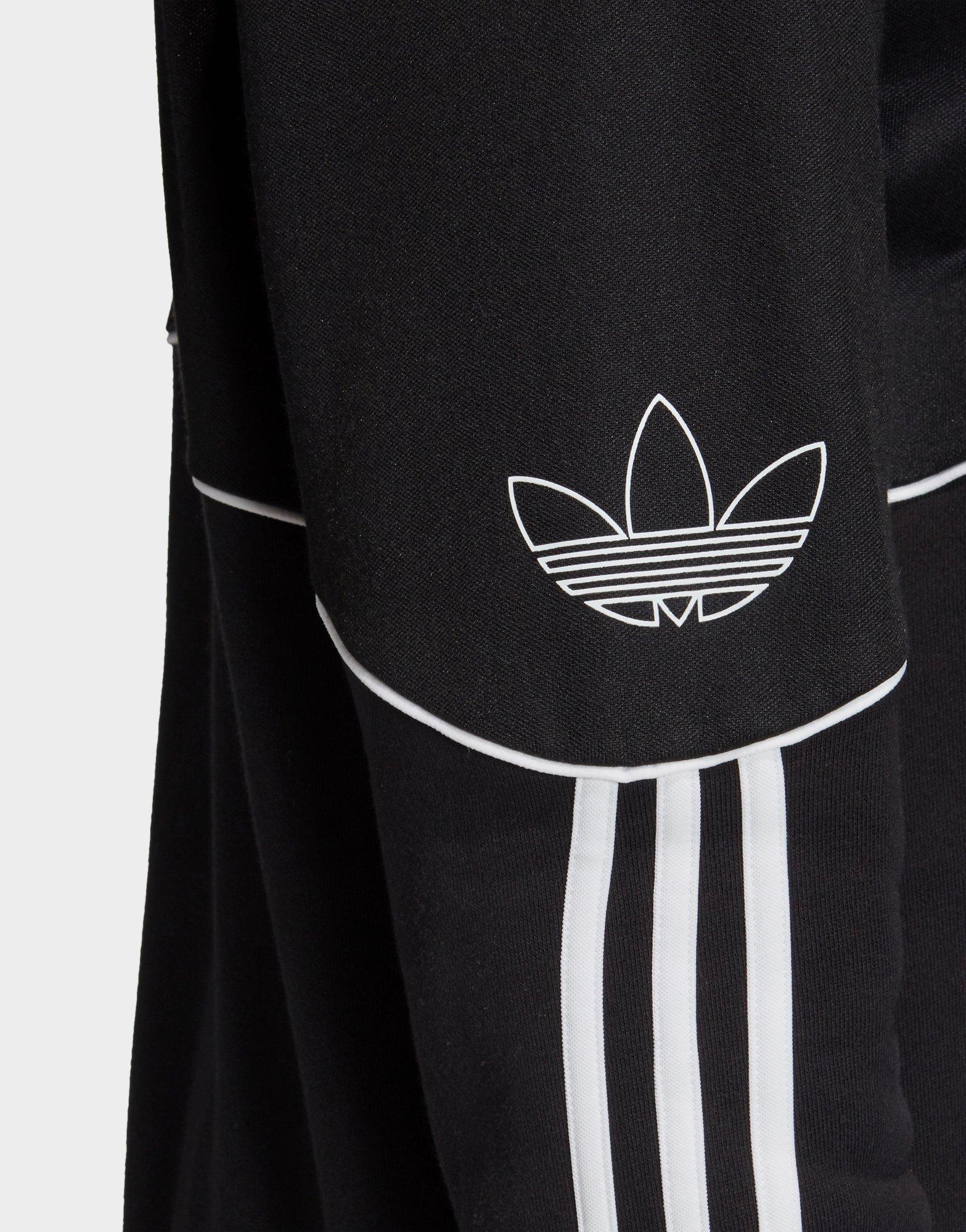 adidas originals authentic sweatshirt with contrast panel in white and black