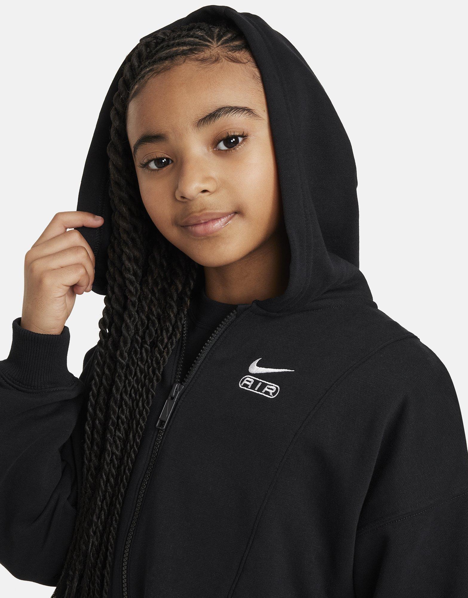 Nike Hoodie van sweatstof met rits over de hele lengte voor meisjes Air