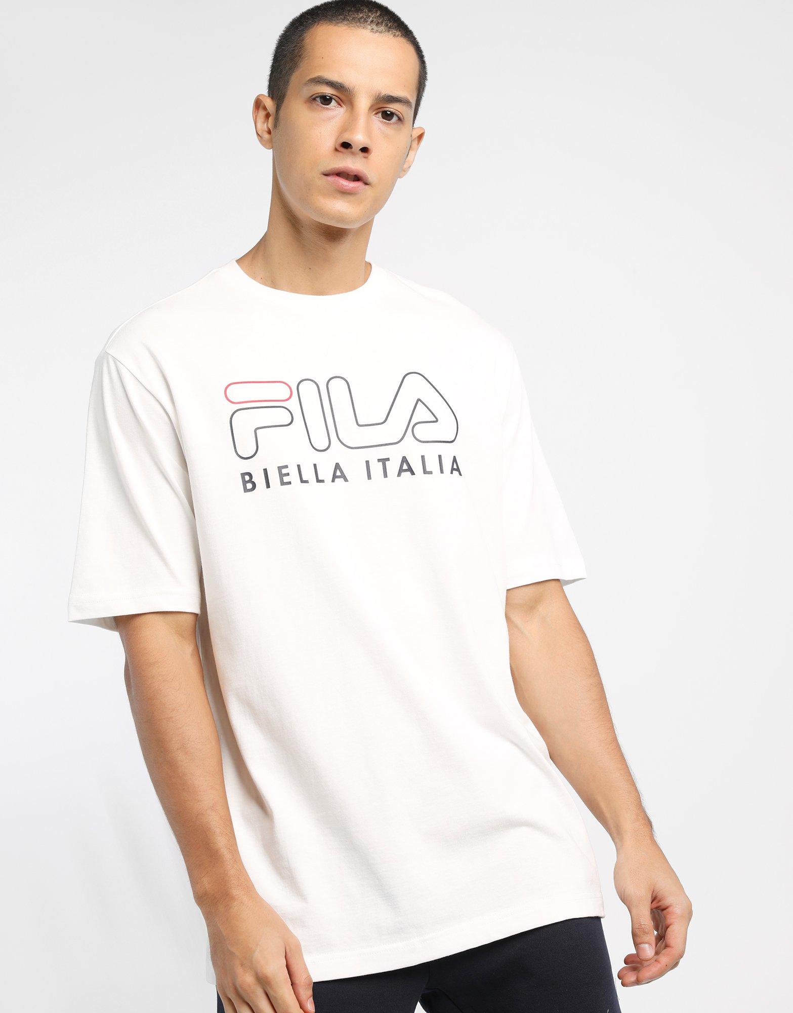 white fila logo t shirt