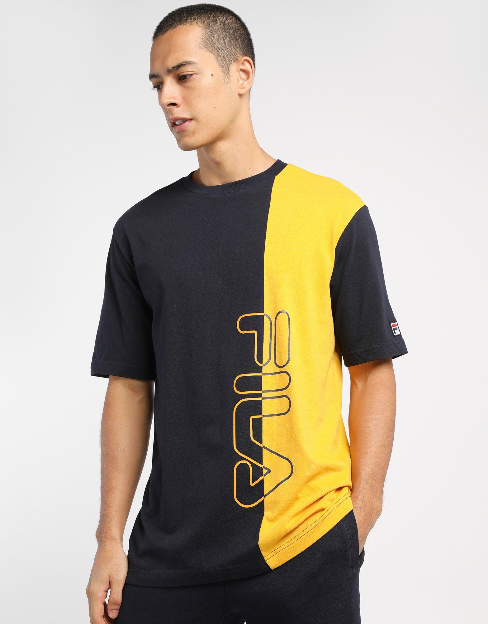 Buy Yellow Fila Colour Block T-Shirt
