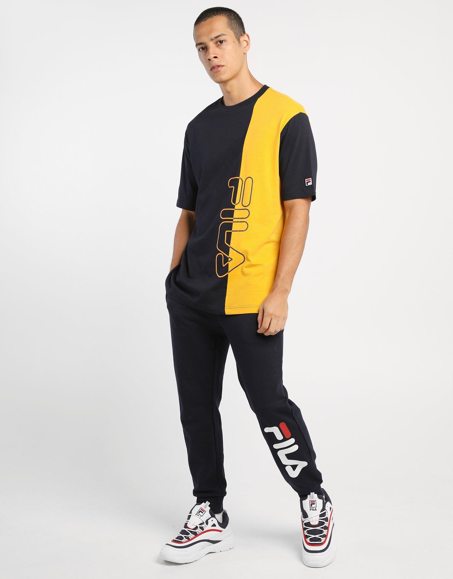 black and yellow fila shirt