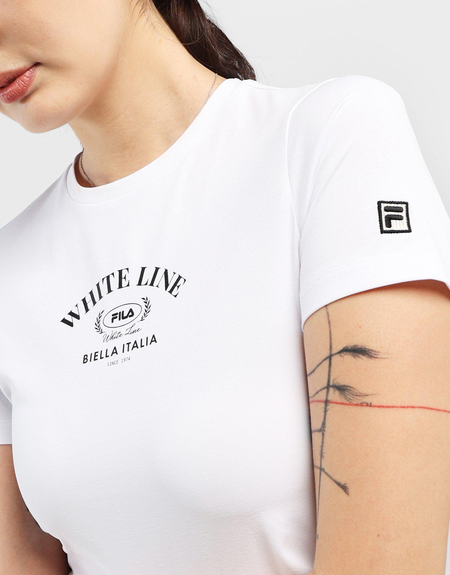 Fila white line t shirt hotsell