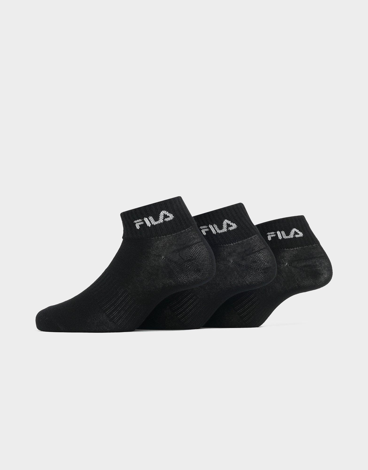 Black Fila Basic Ankle Socks 3 Pack JD Sports Singapore