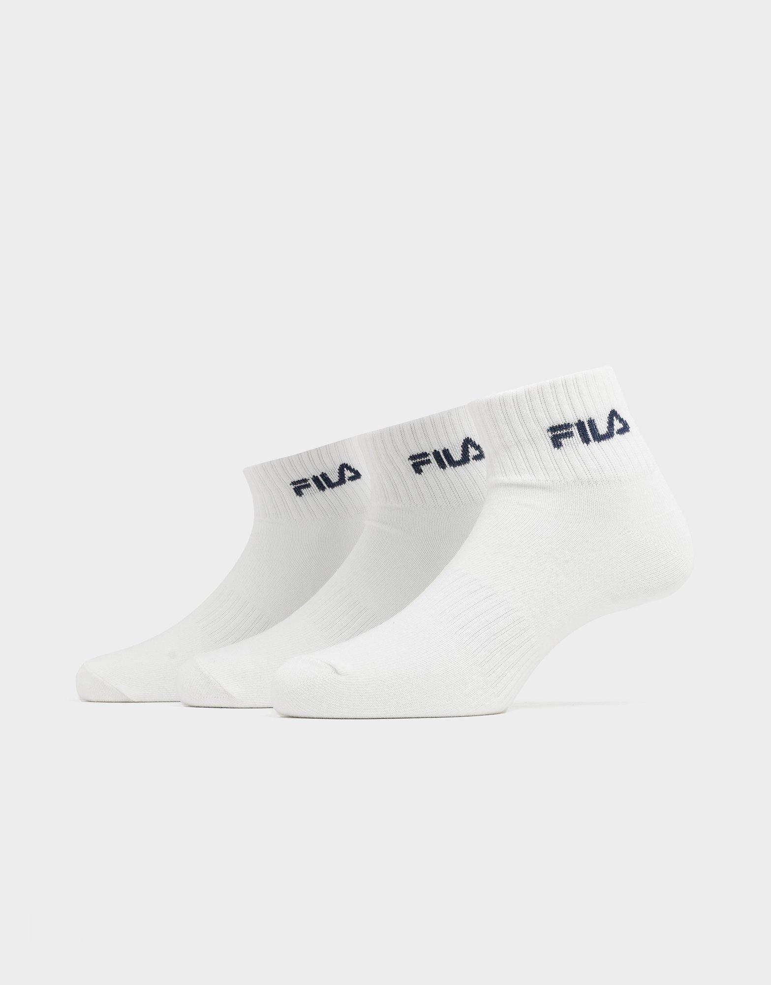 White Fila Basic Ankle Socks 3 Pack JD Sports Malaysia