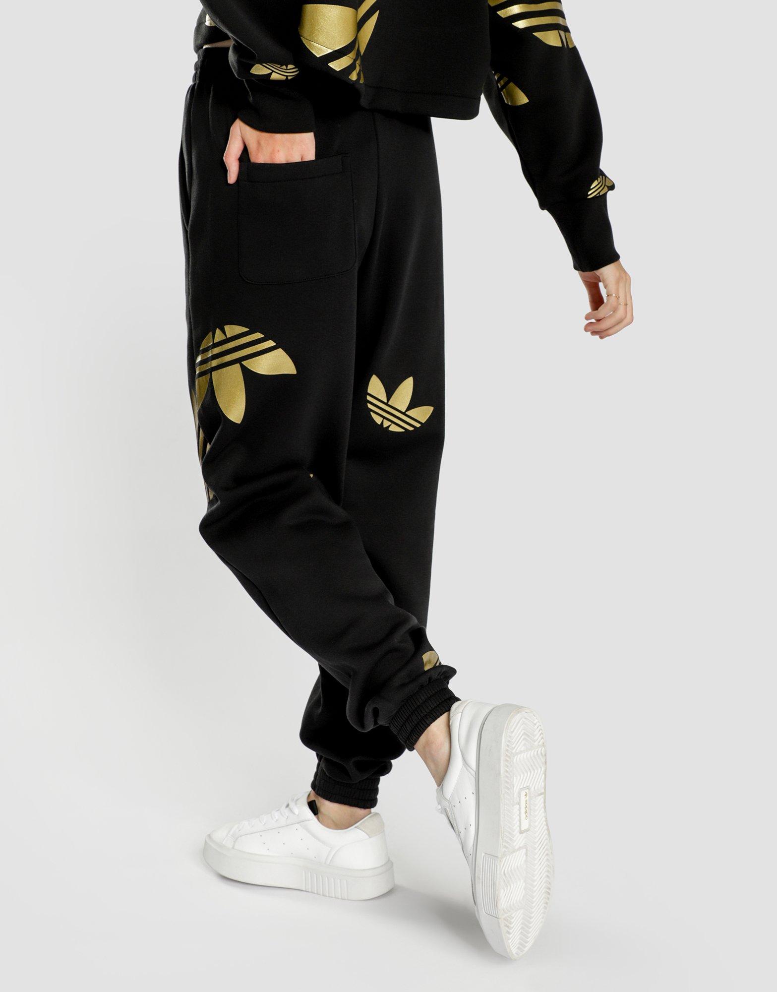 adidas black and gold joggers