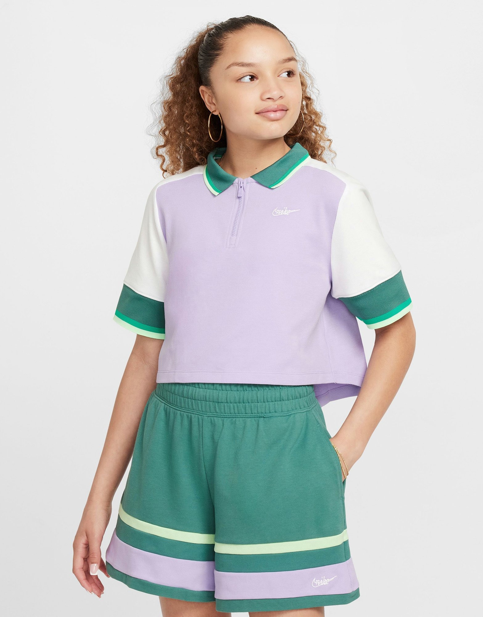 Purple Nike Sportswear Girls Crop Top Junior JD Sports Malaysia