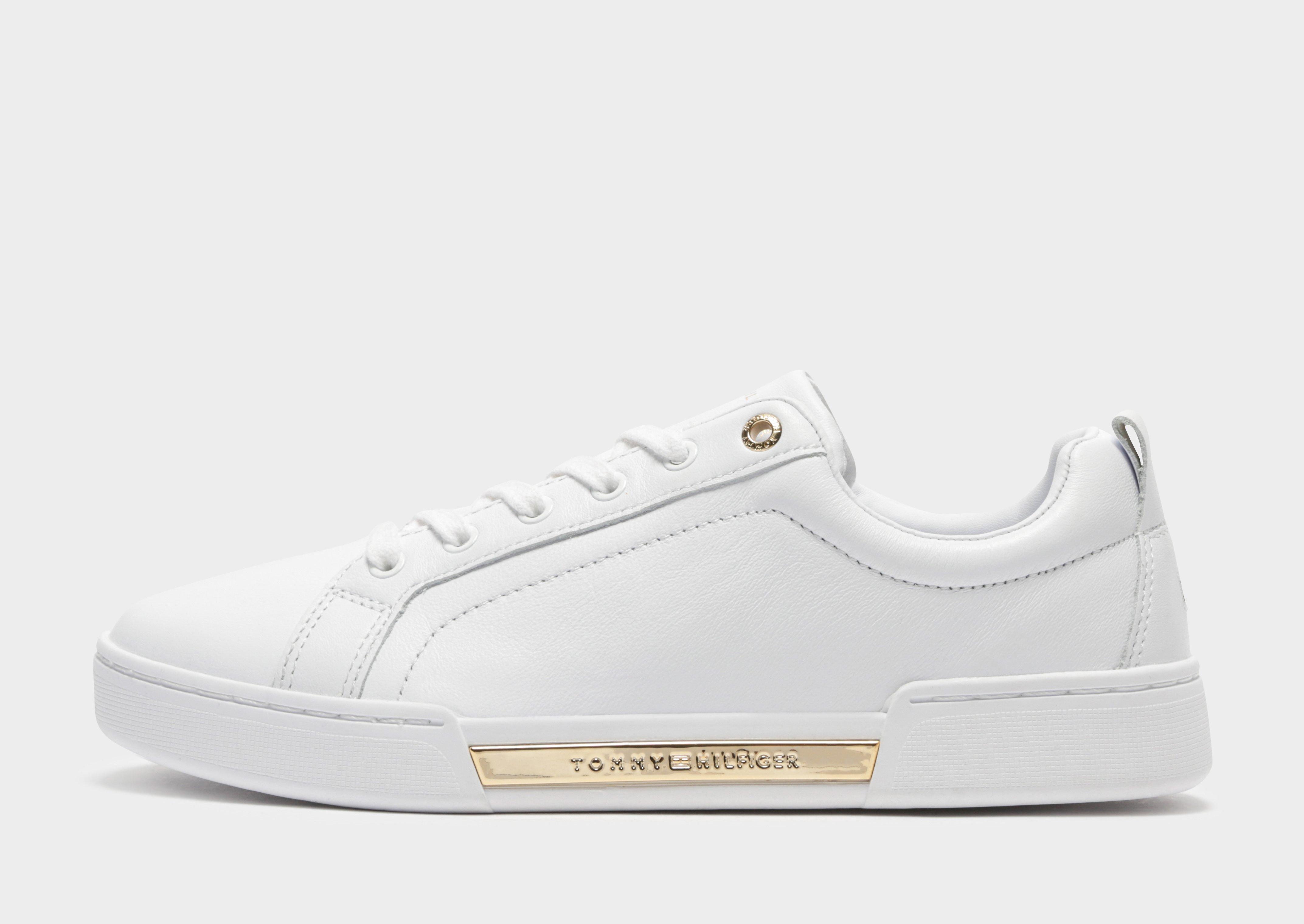 tommy hilfiger white and gold sneakers