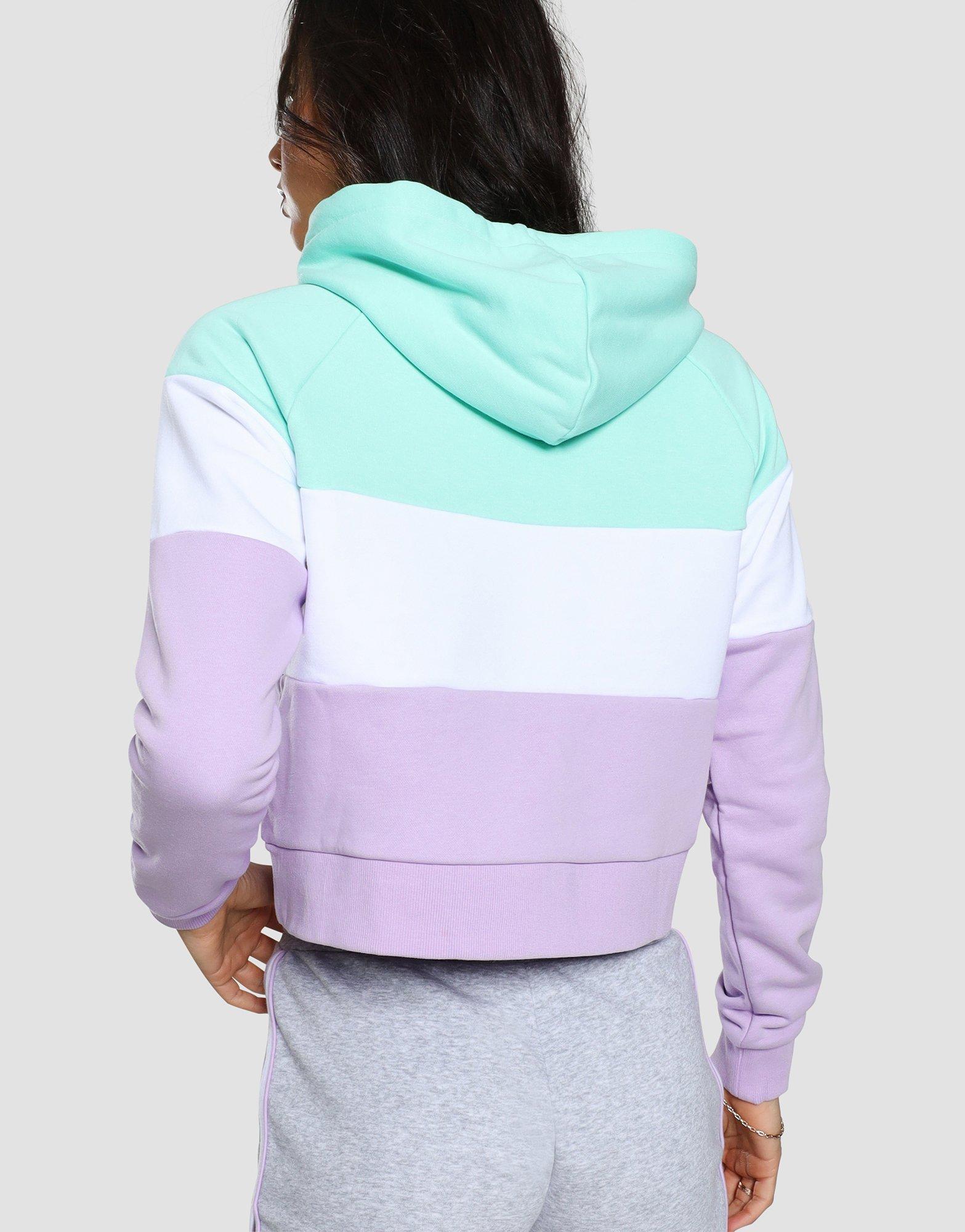fila colour block crop hoodie