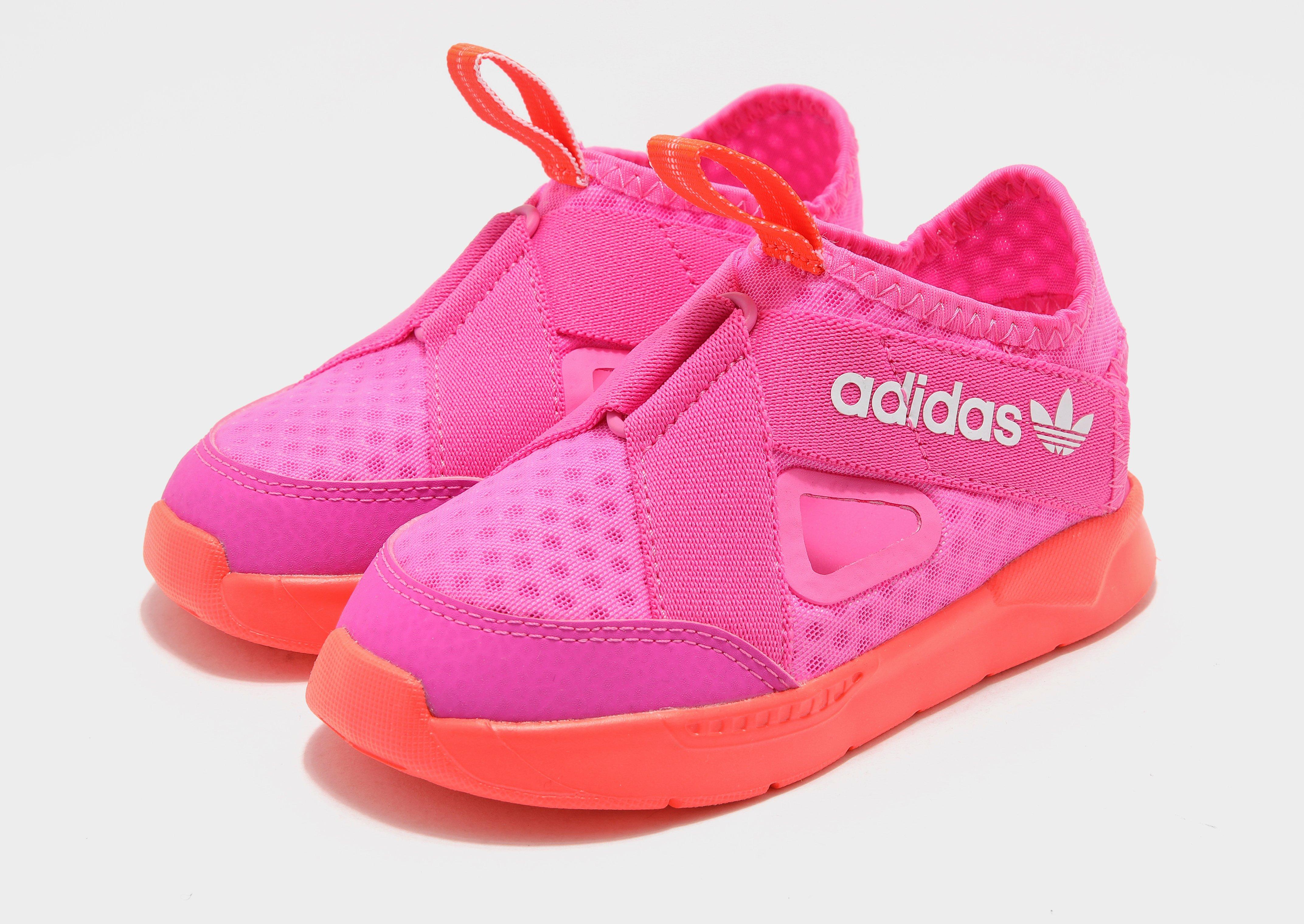 pink and white infant adidas