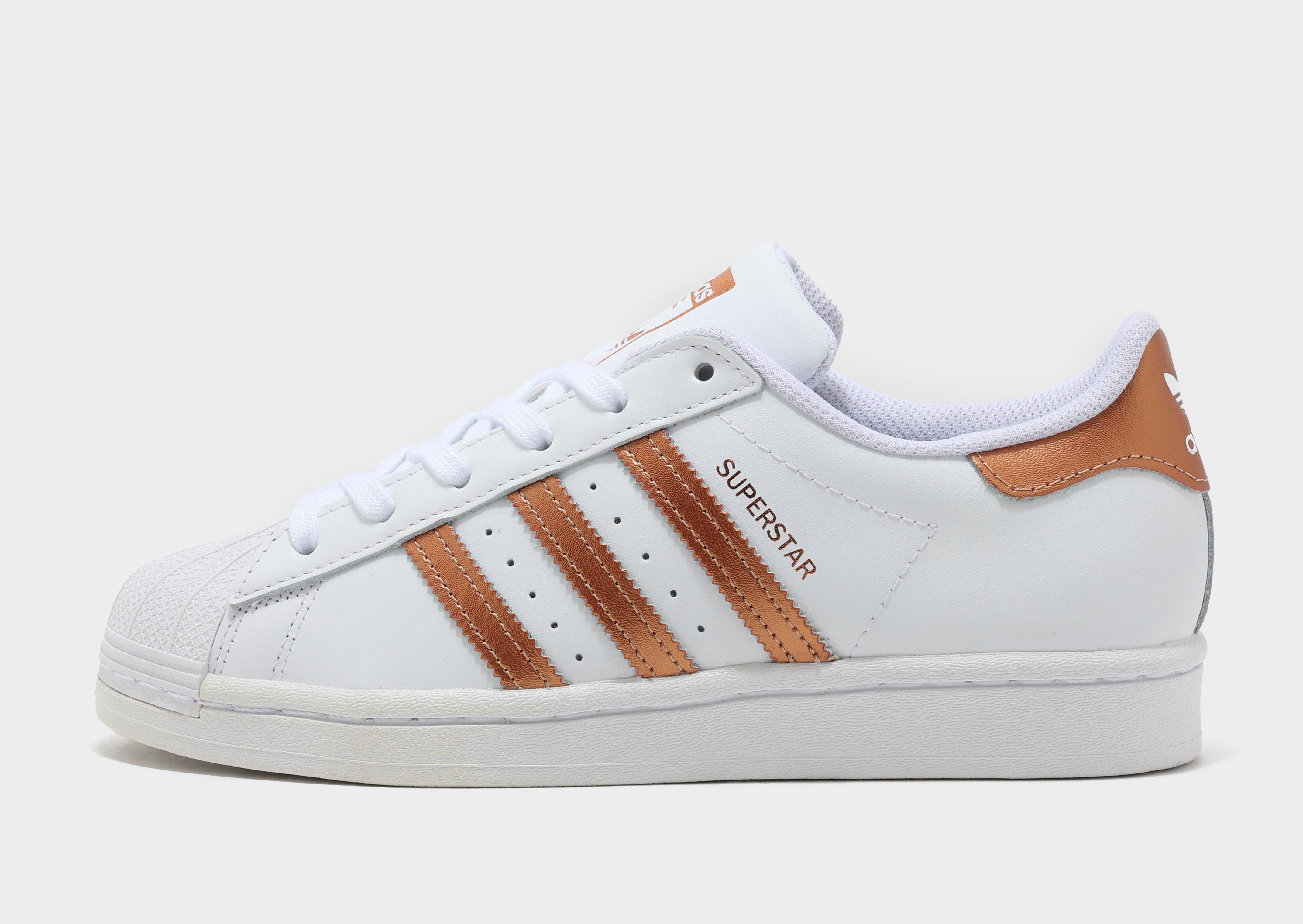 Adidas originals superstar sneakers in white and rose gold sale