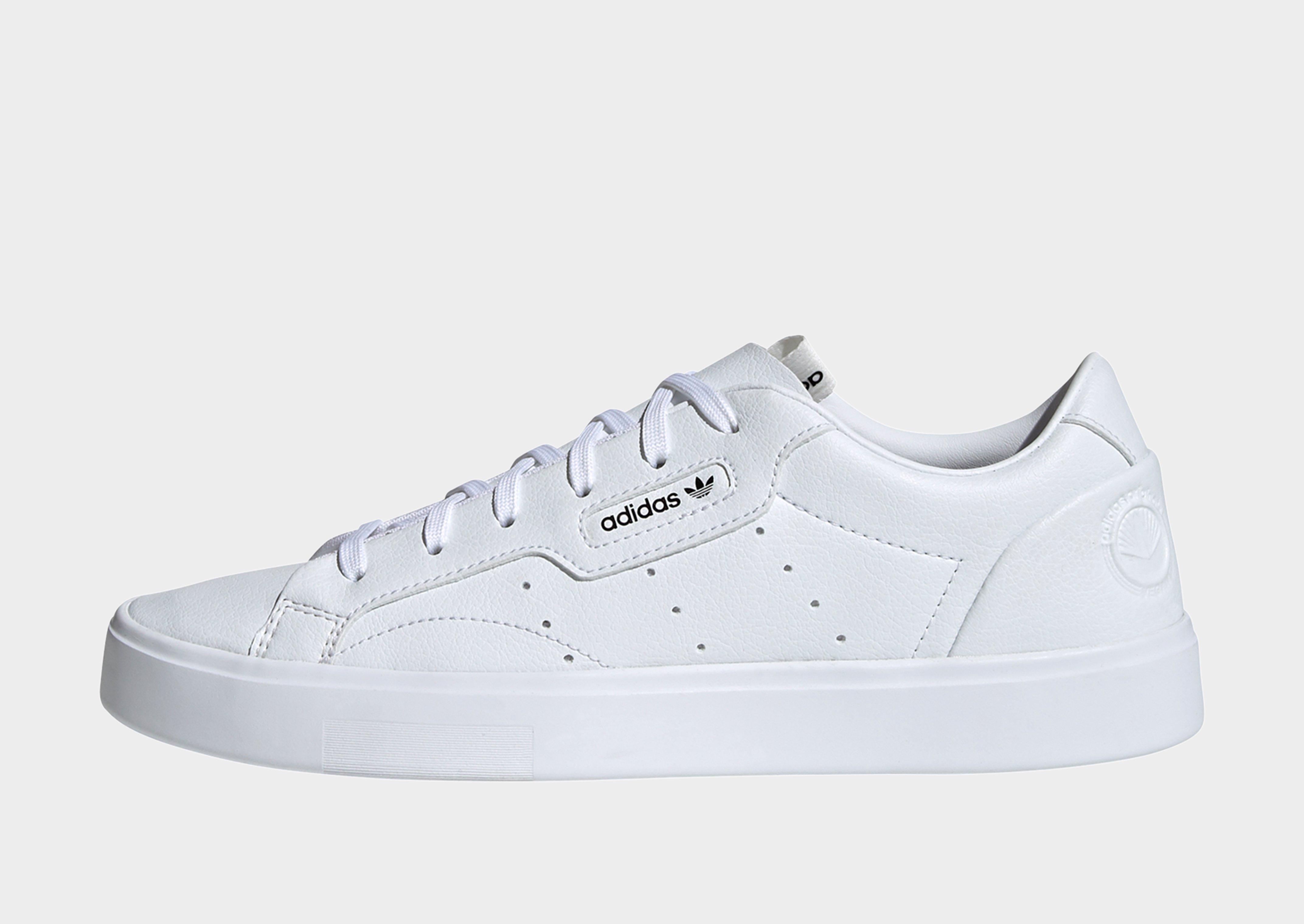 adidas originals vegan sleek sneakers in white