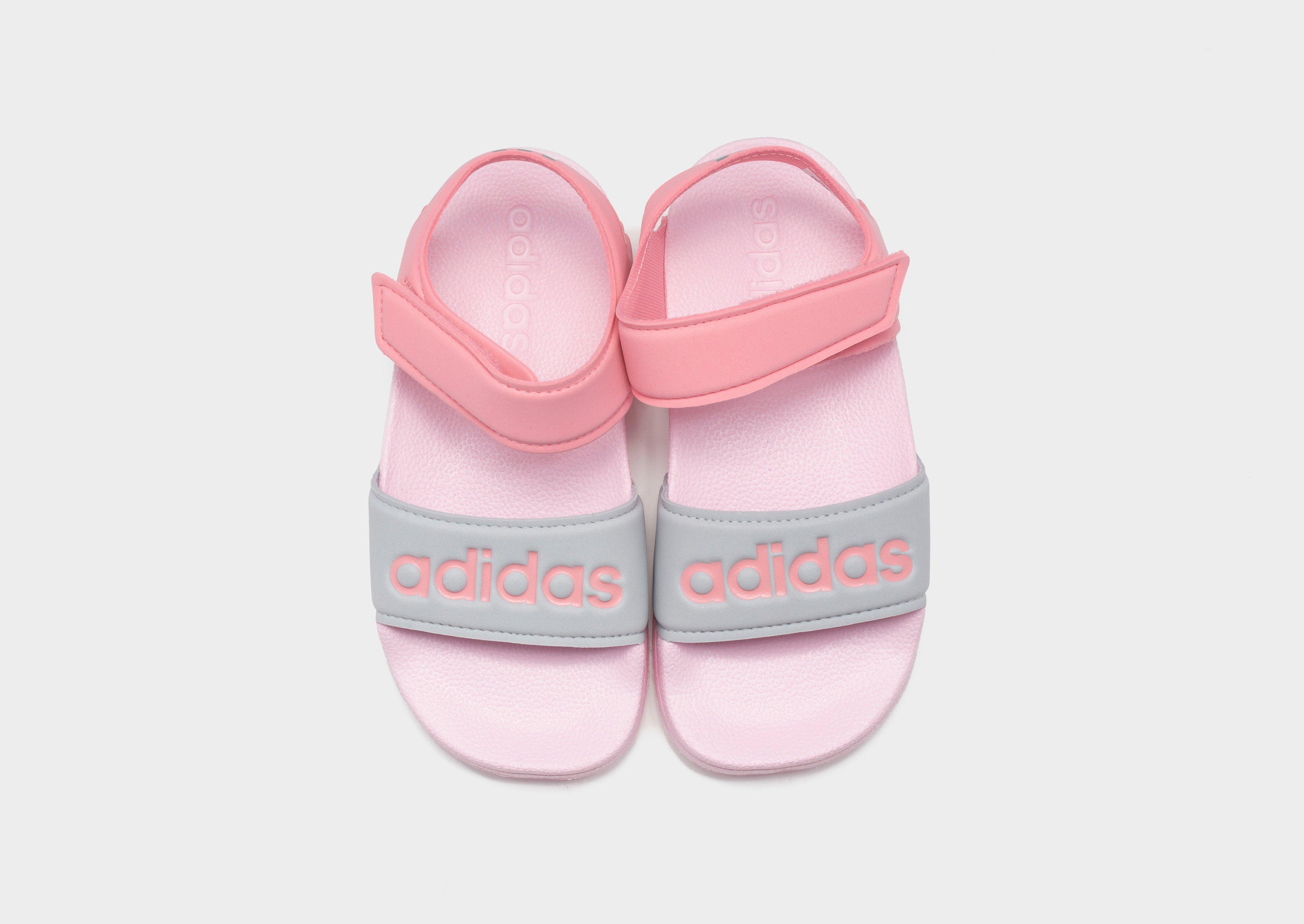 baby pink adidas slides