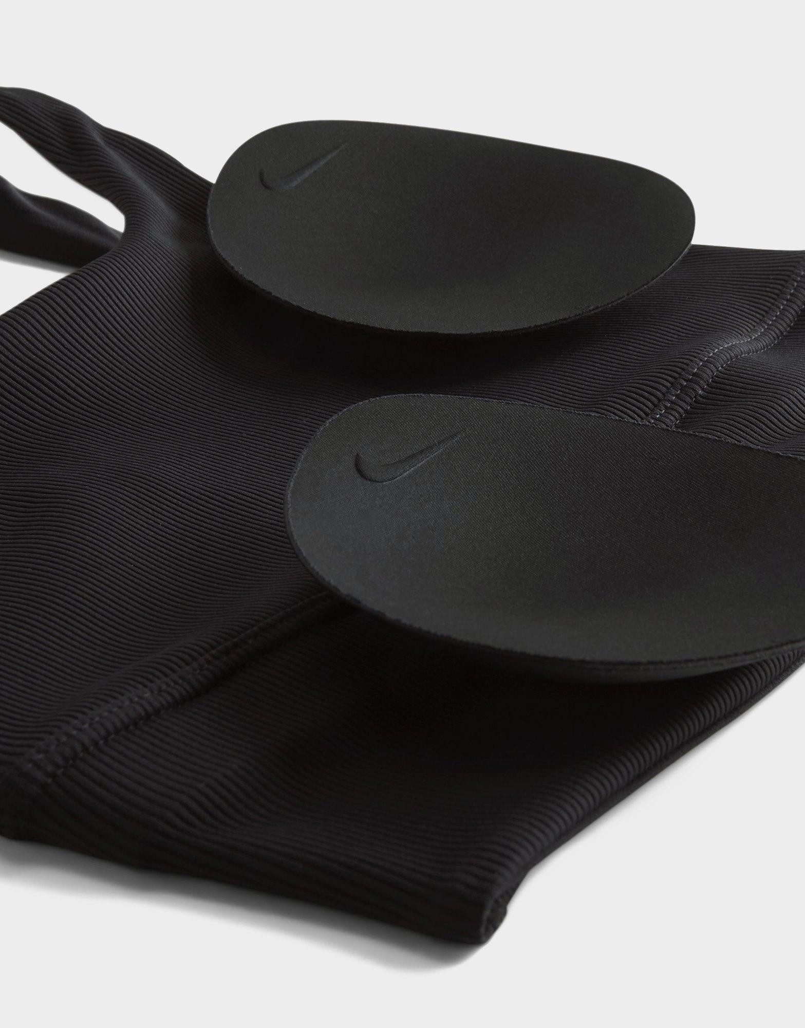 Black Nike Zenvy Rib Light-Support Padded Longline Sports Bra