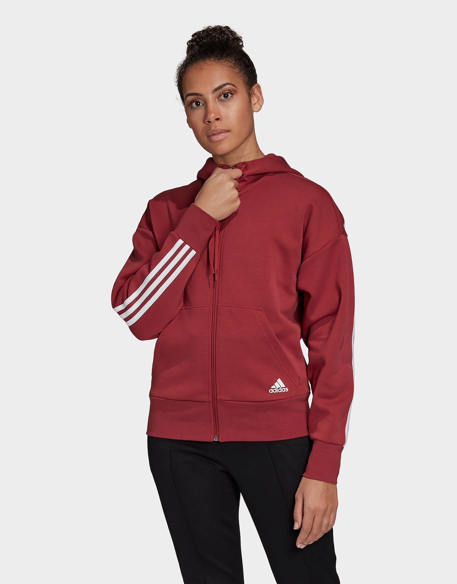 red adidas zip up